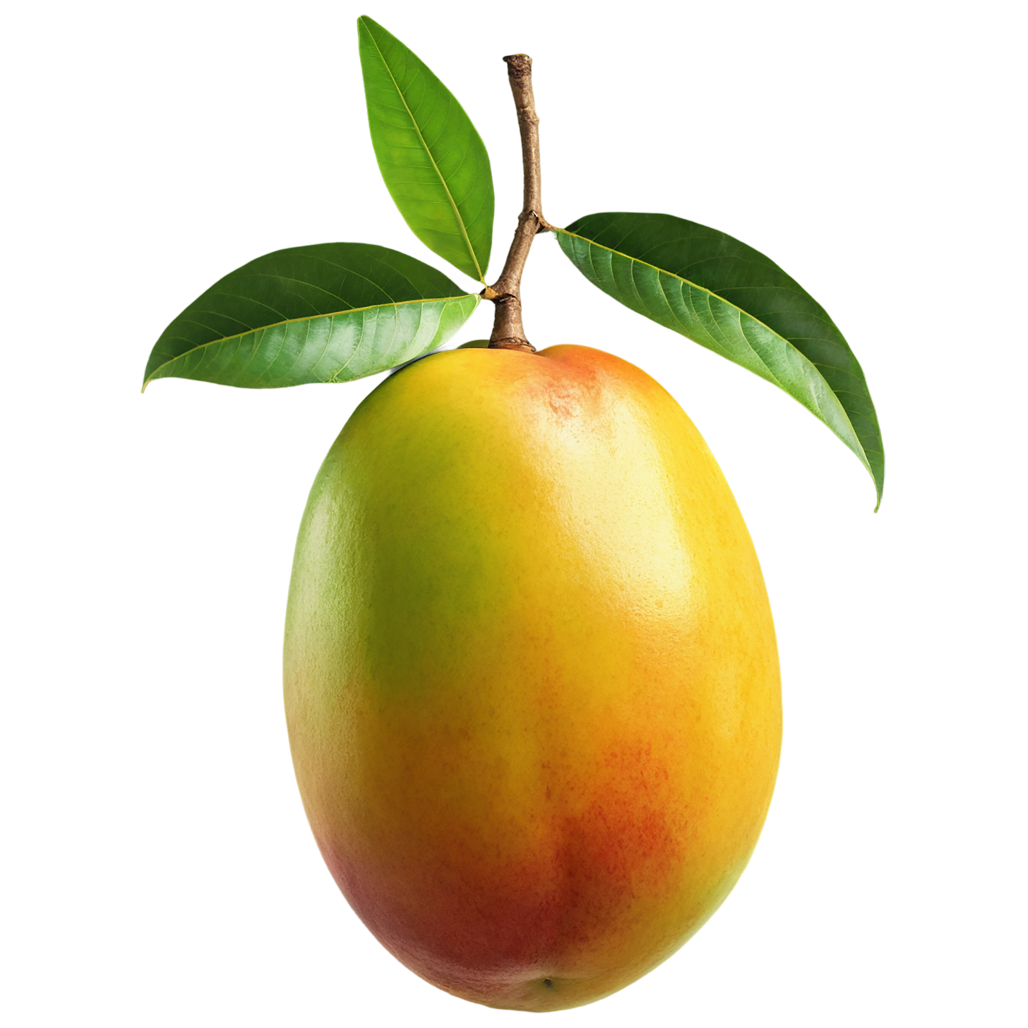 Mango fruit with leaf isolated on transparent background #1129