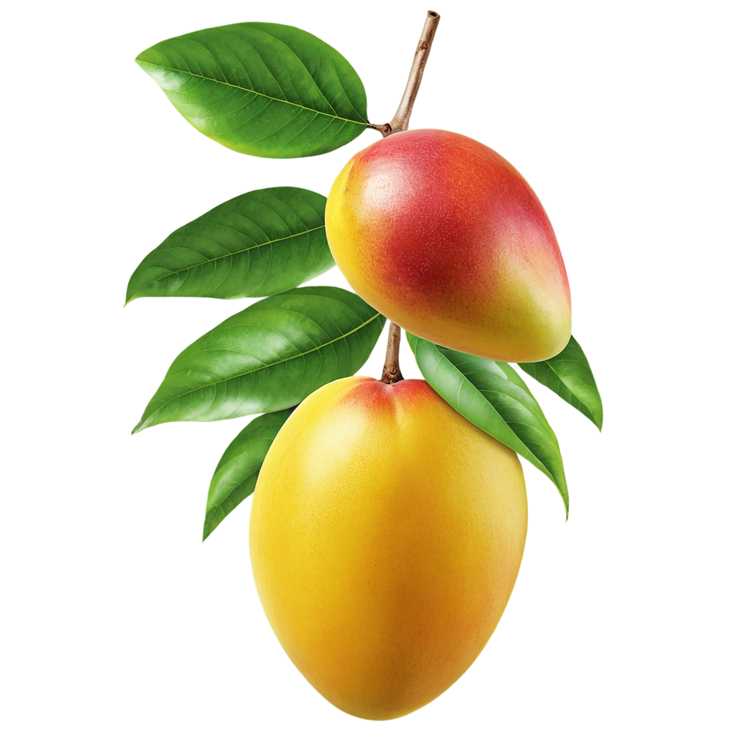 Mango fruit with leaf isolated on transparent background #1131