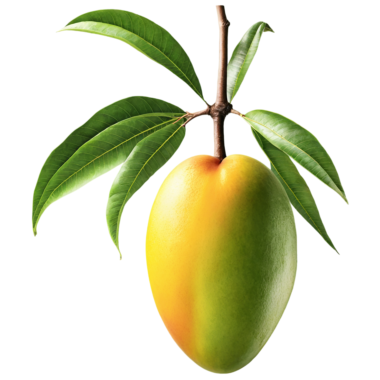 Mango fruit with leaf isolated on transparent background #1137