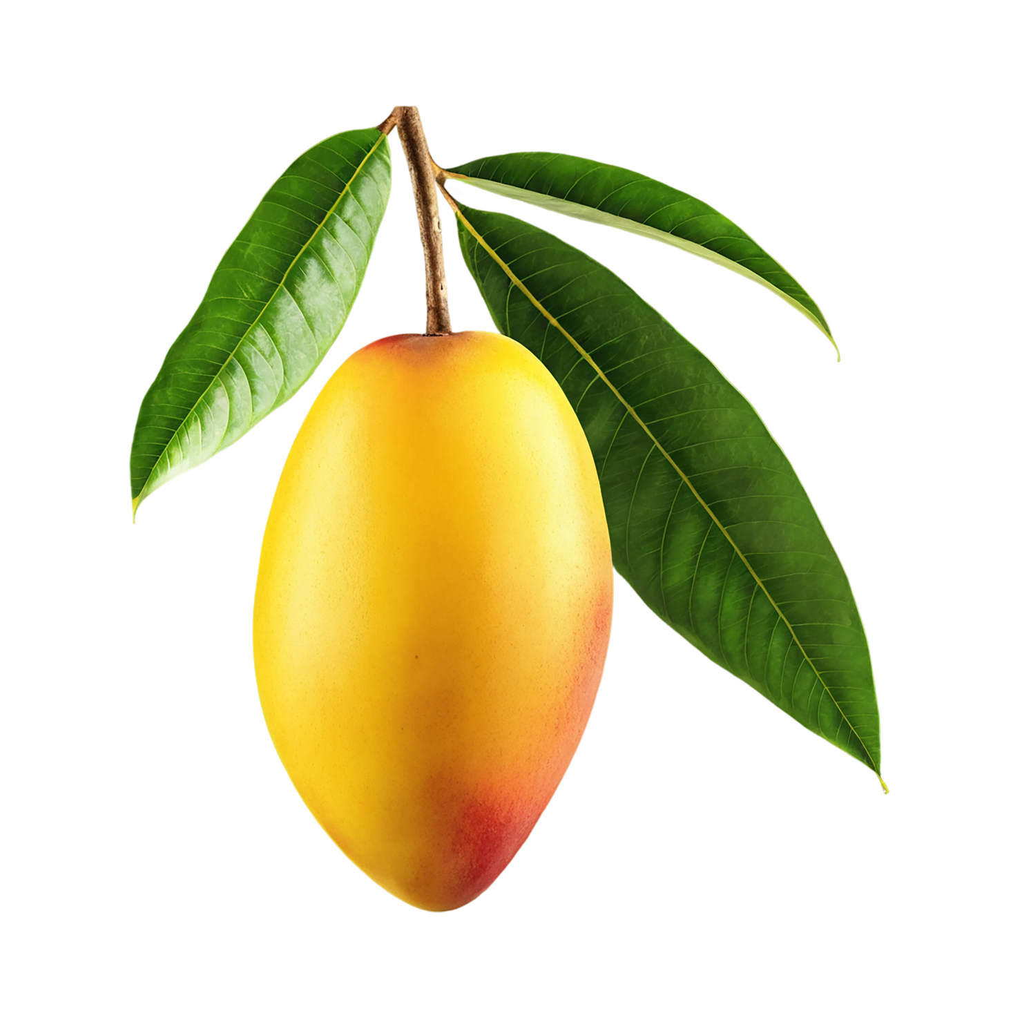 Mango fruit with leaf isolated on transparent background #1139