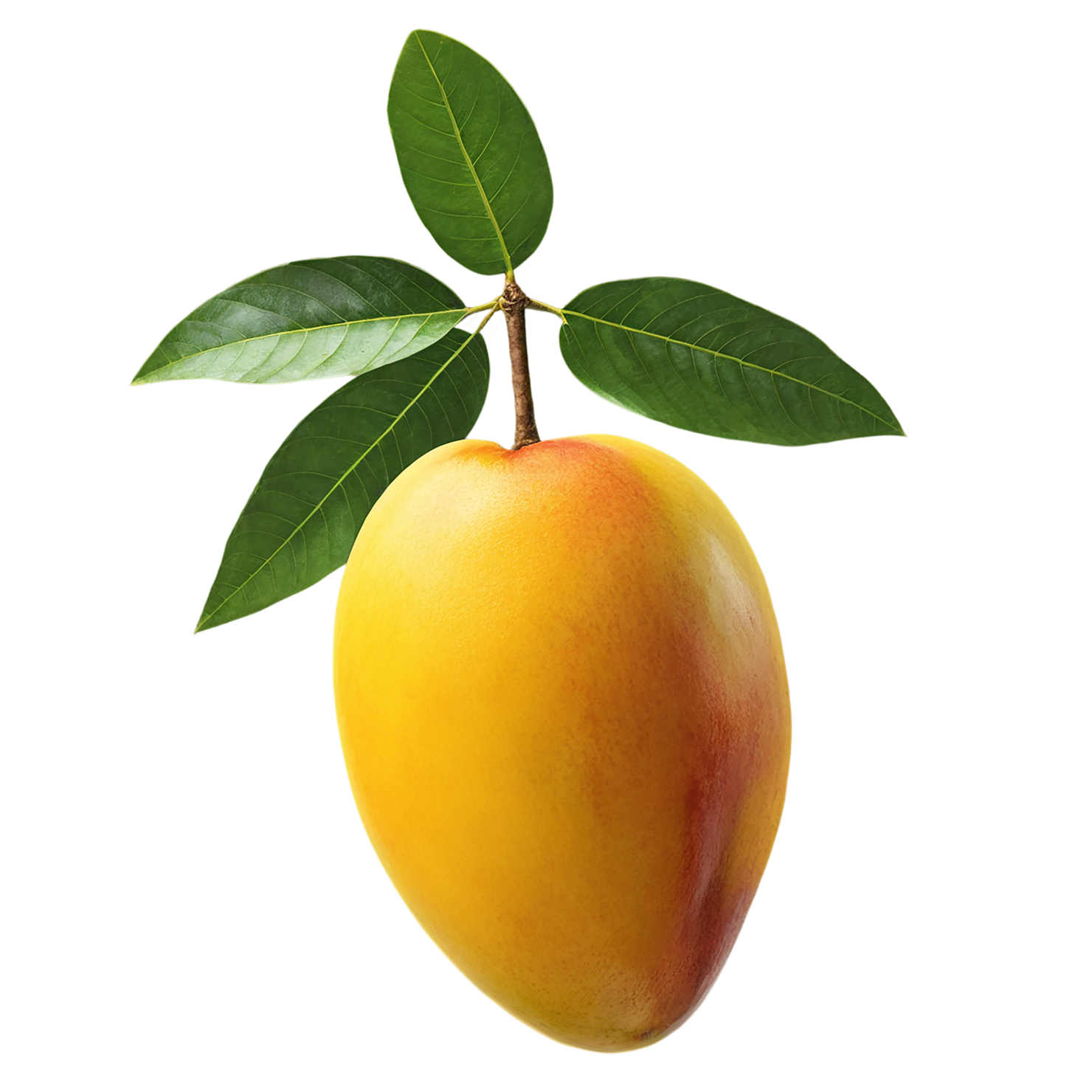 Mango fruit with leaf isolated on transparent background #1140