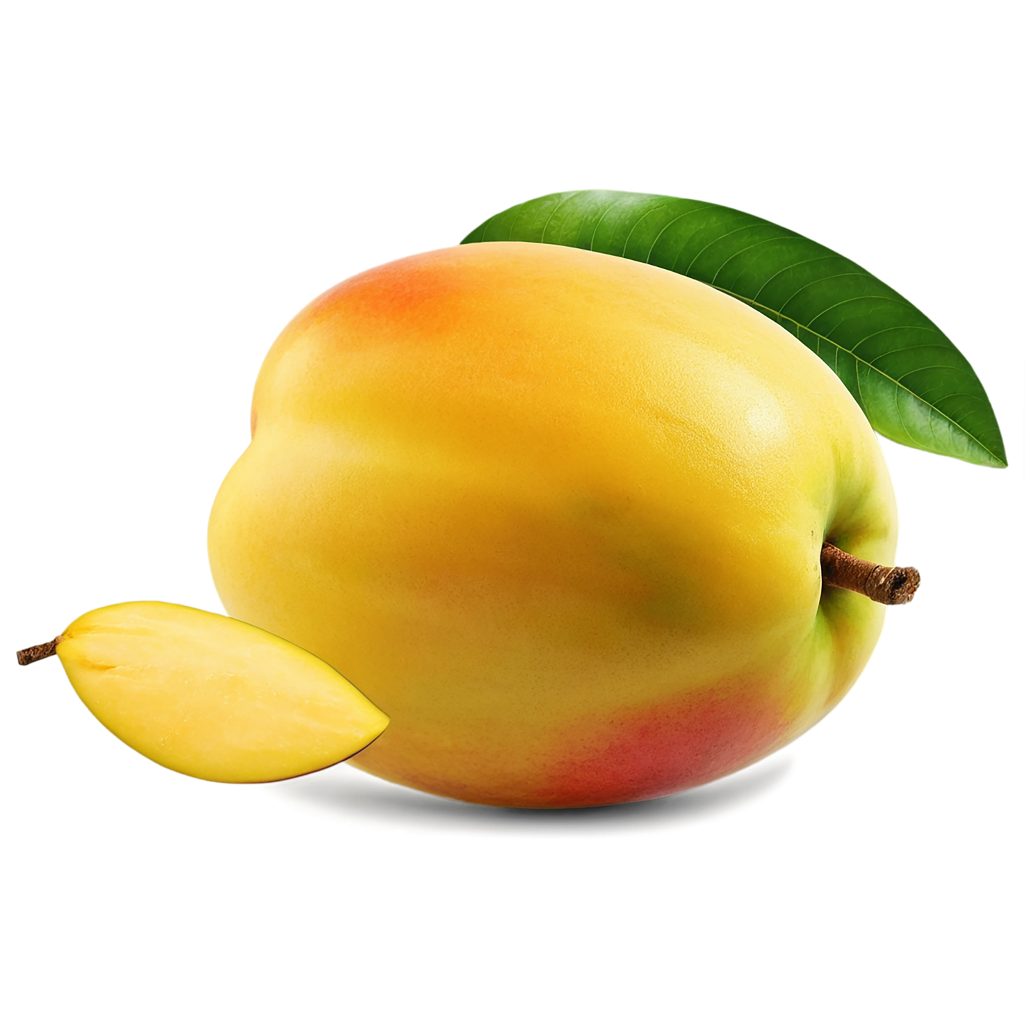 Mango fruit with leaf isolated on transparent background #1142