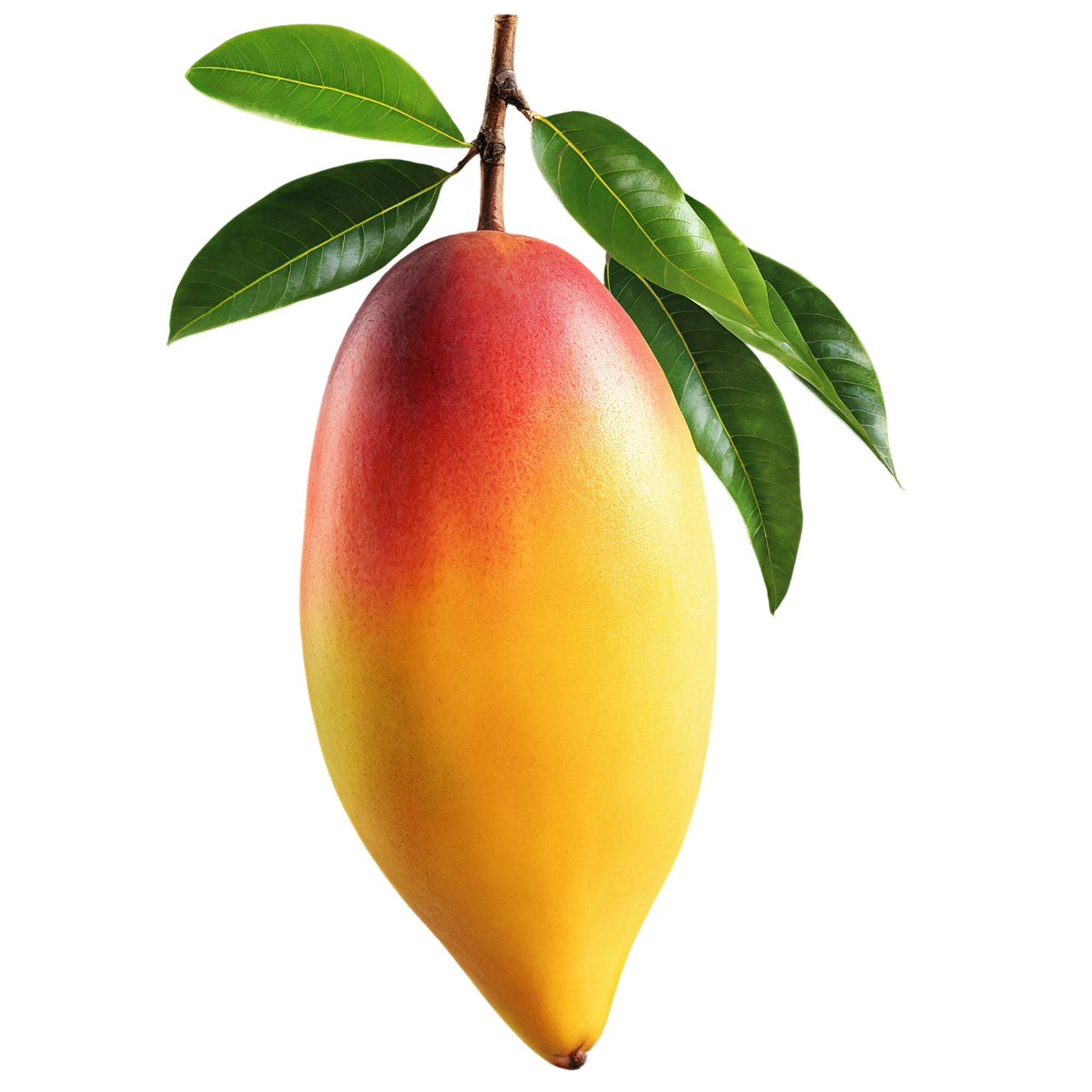 Mango fruit with leaf isolated on transparent background #1151