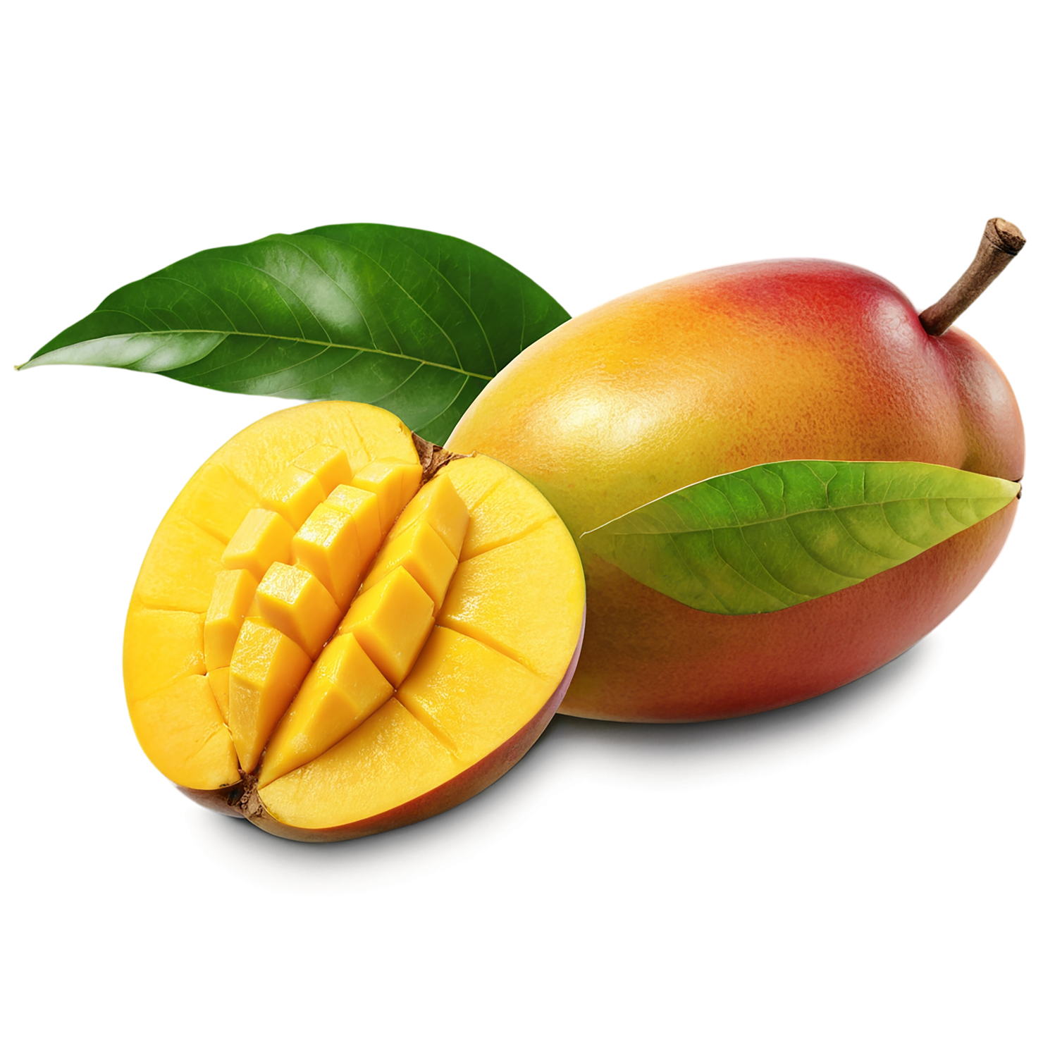 Mango fruit with leaf isolated on transparent background #1152
