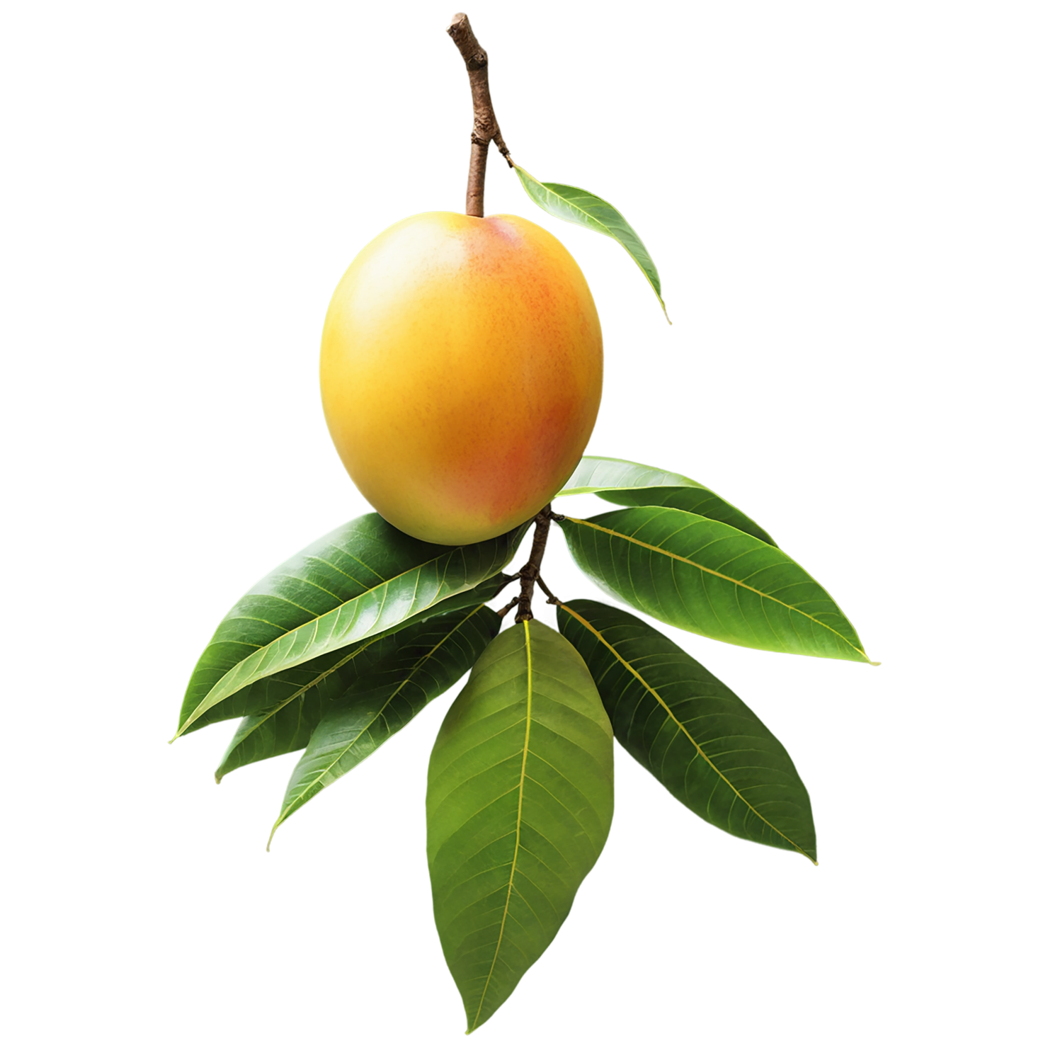 Mango fruit with leaf isolated on transparent background #1155