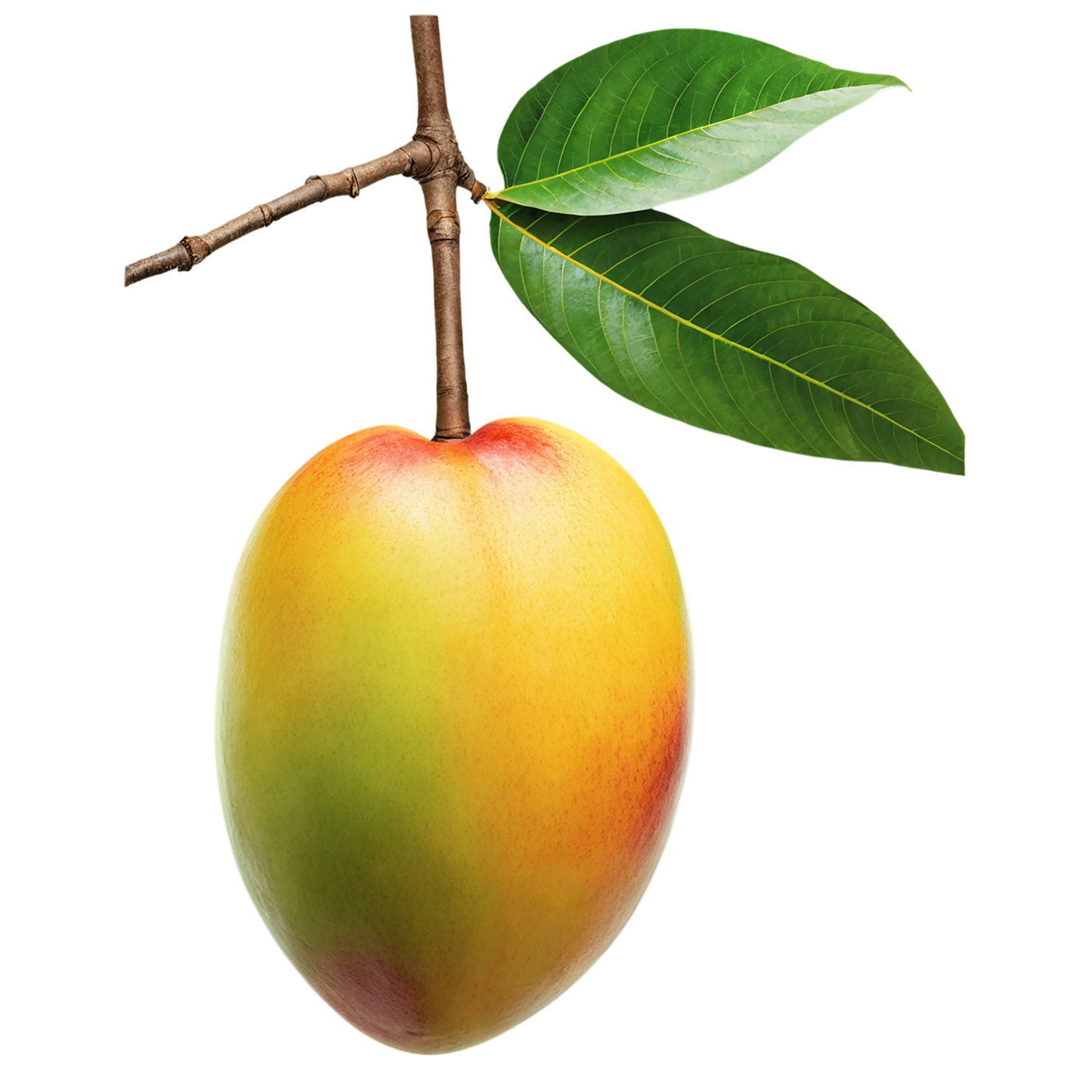 Mango fruit with leaf isolated on transparent background #1156