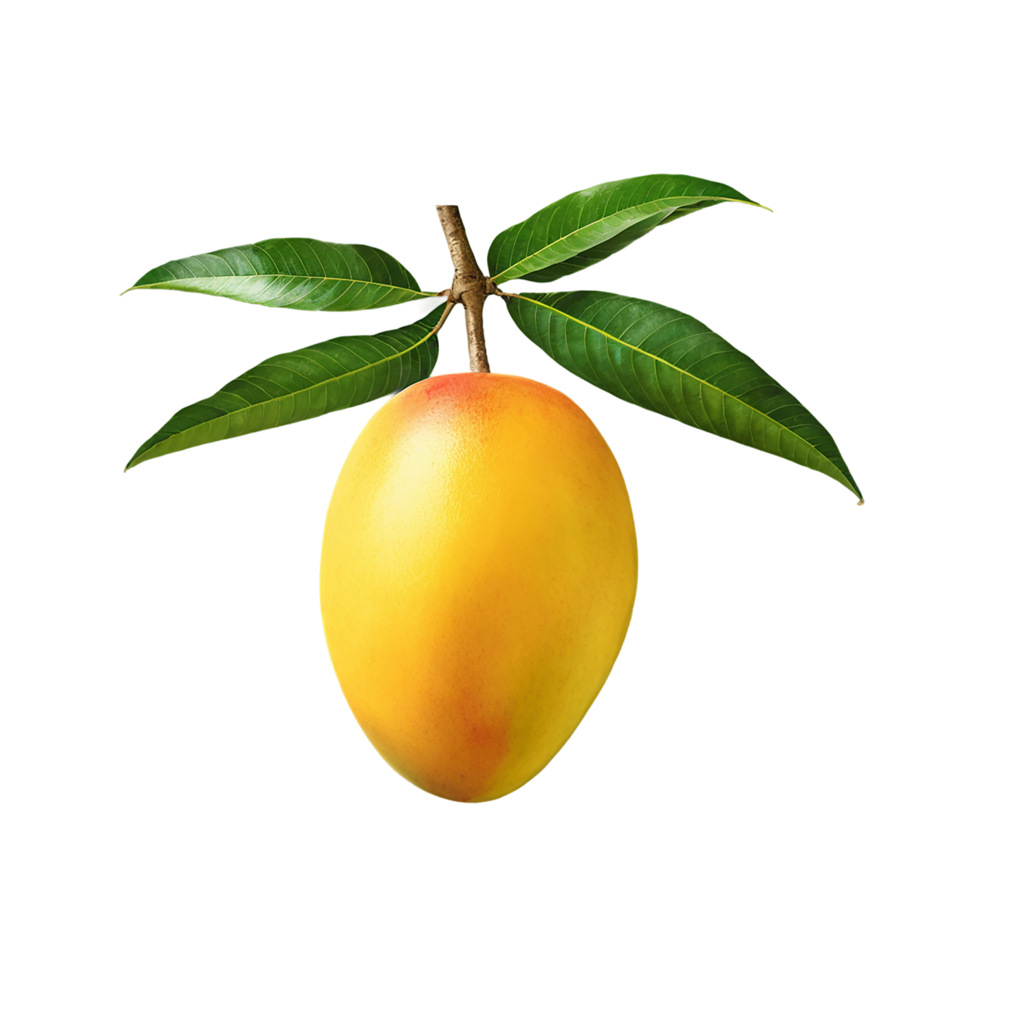 Mango fruit with leaf isolated on transparent background #1158