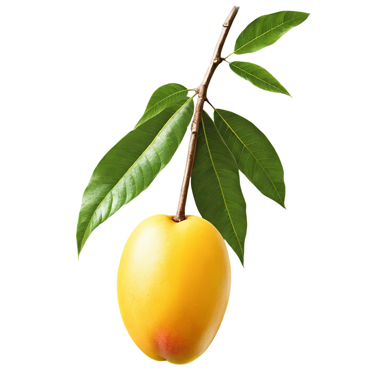 Mango fruit with leaf isolated on transparent background #1160