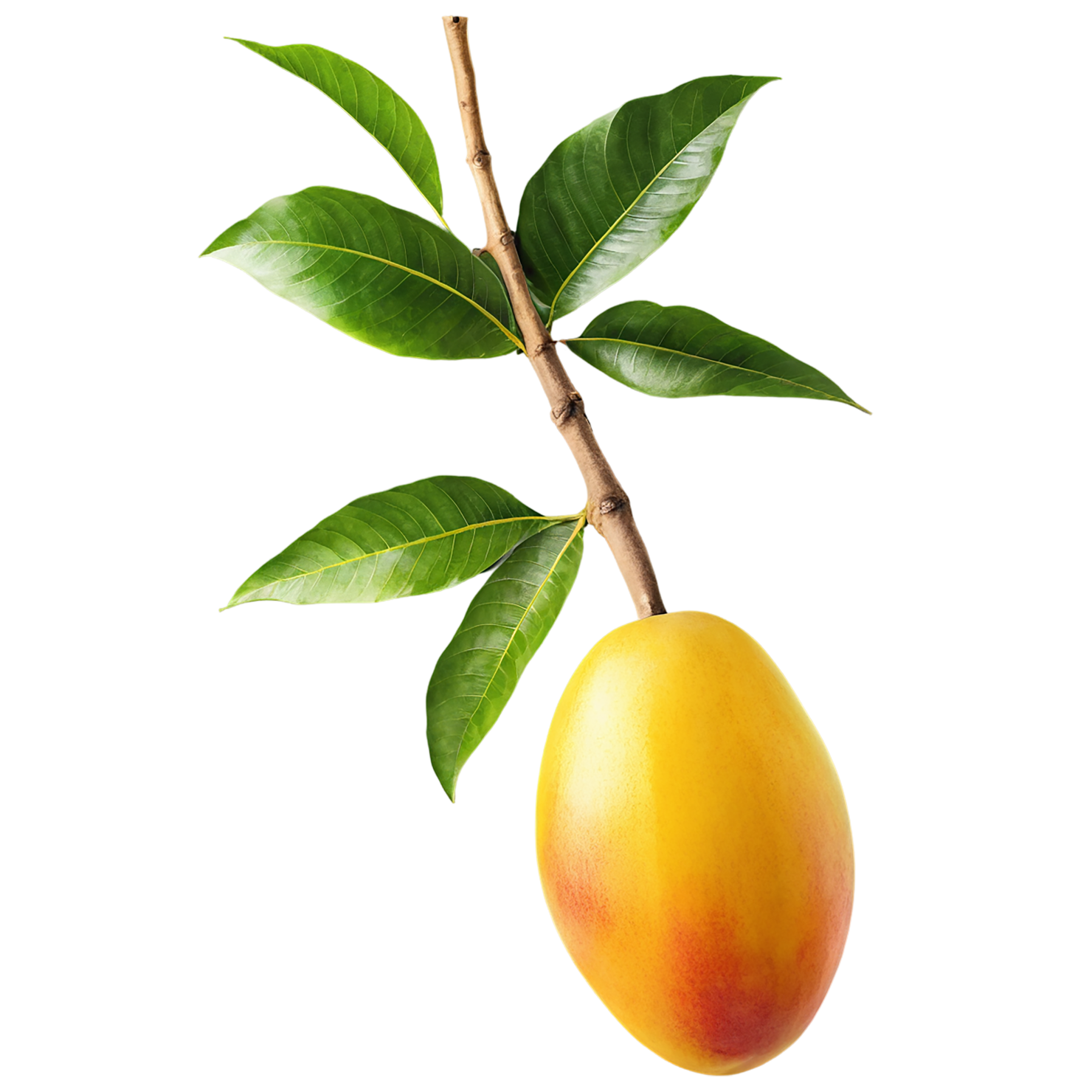 Mango fruit with leaf isolated on transparent background #1163
