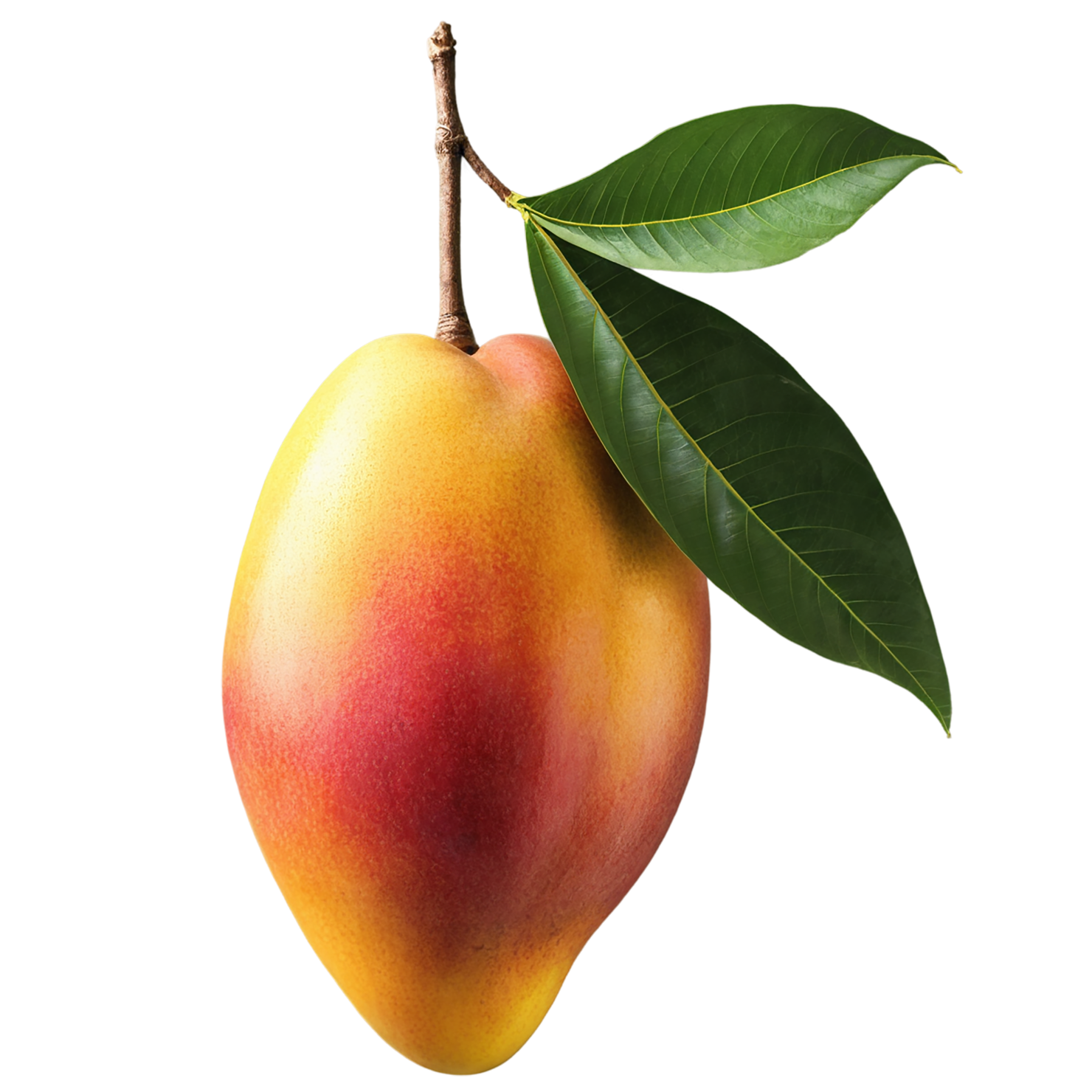 Mango fruit with leaf isolated on transparent background #1164