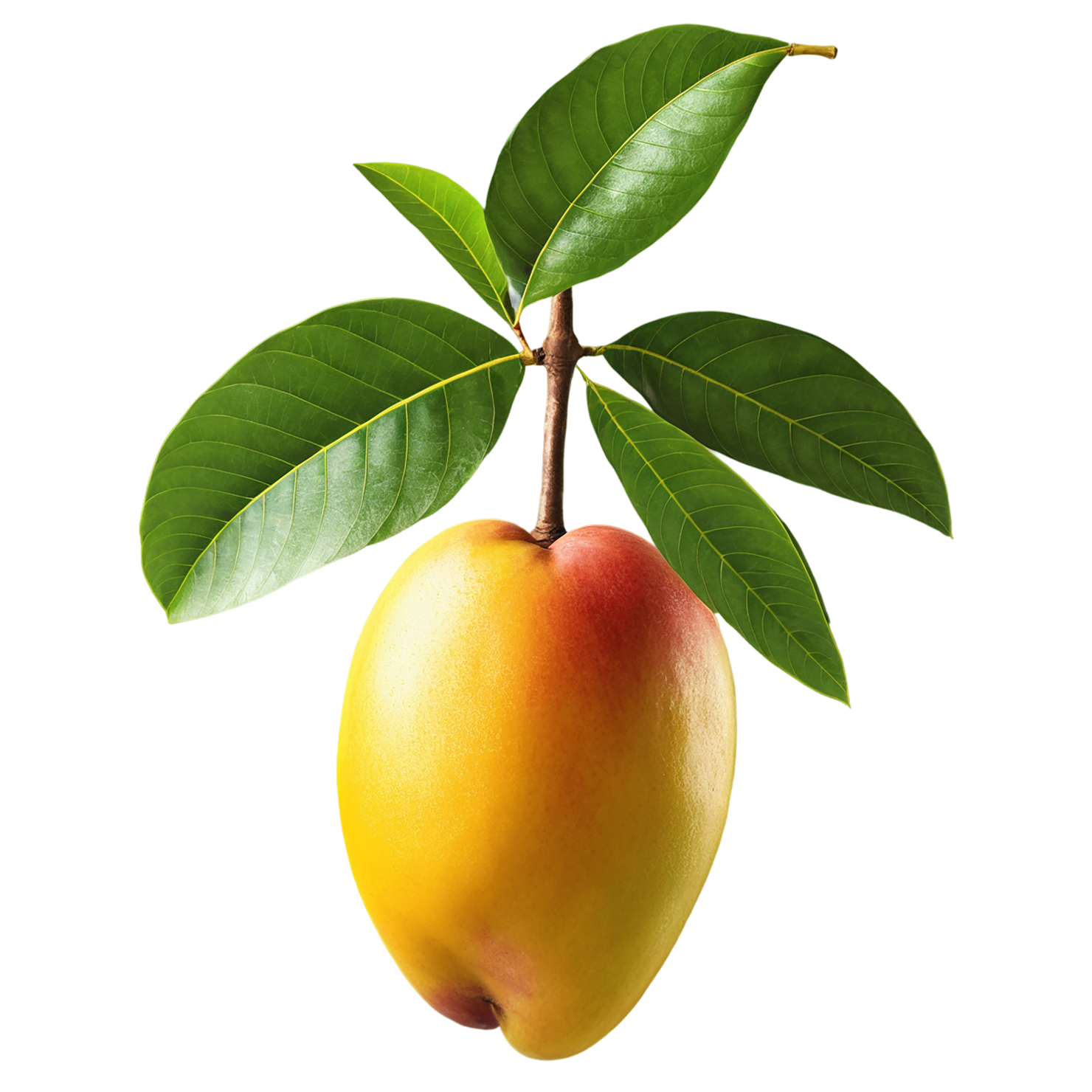 Mango fruit with leaf isolated on transparent background #1166