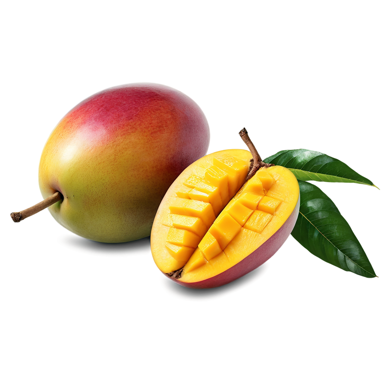 Mango fruit with leaf isolated on transparent background #1167