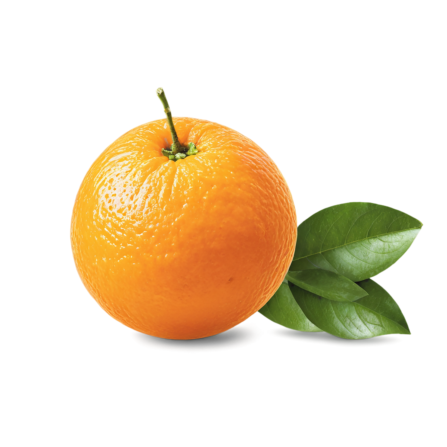 Orange fruit with leaf isolated on transparent background #1184