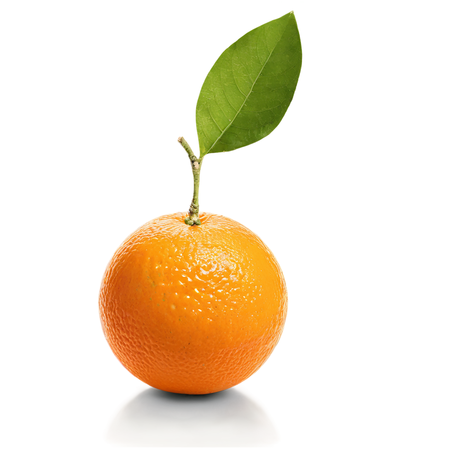 Orange fruit with leaf isolated on transparent background #1188