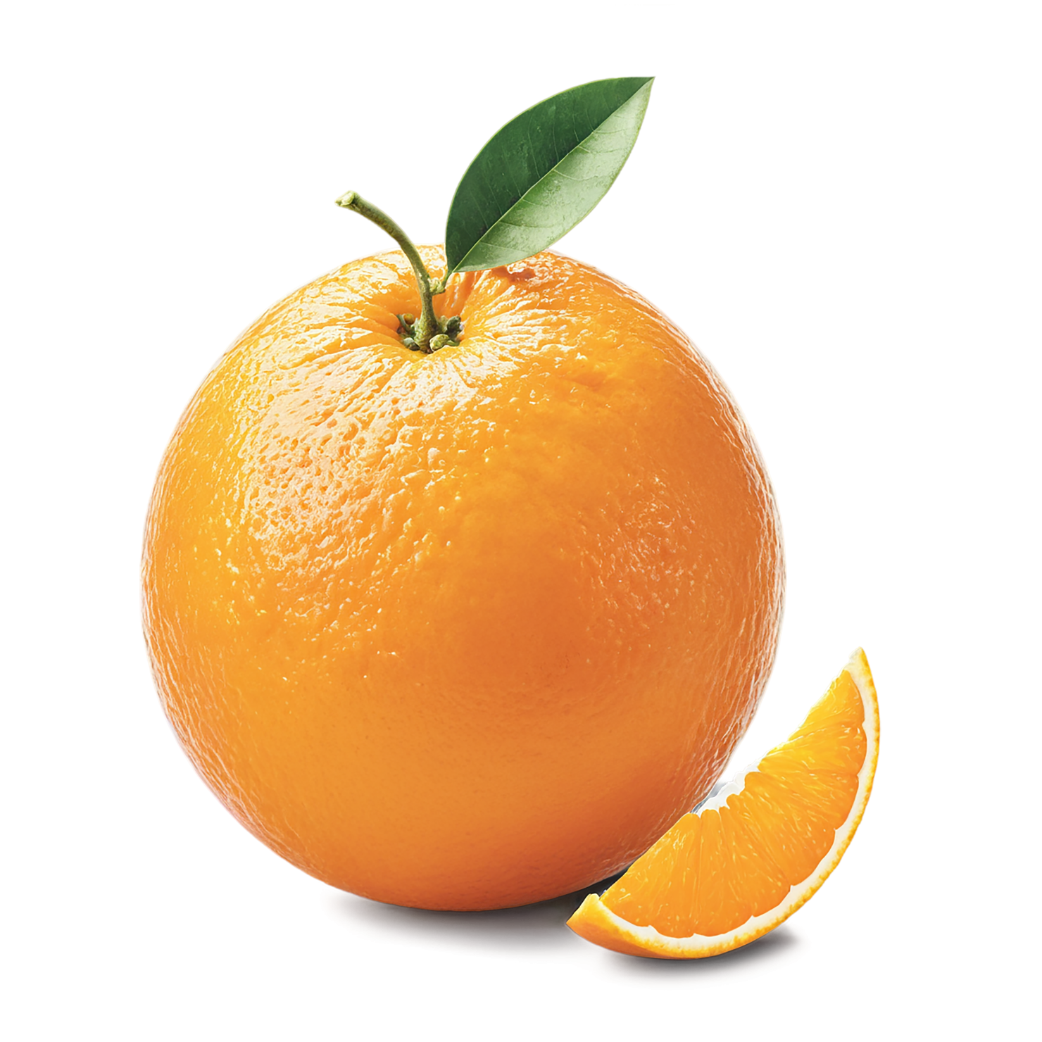 Orange fruit with leaf isolated on transparent background #1195
