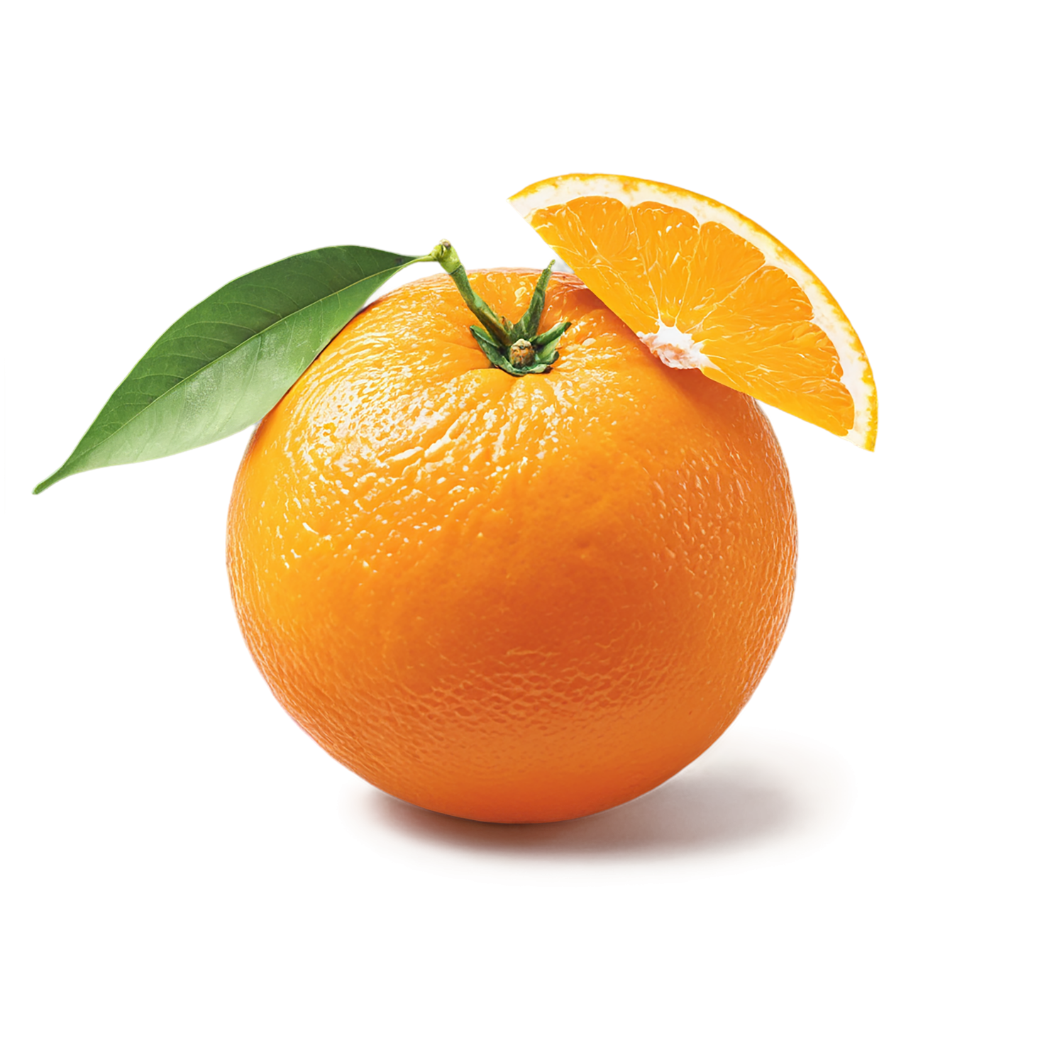 Orange fruit with leaf isolated on transparent background #1197