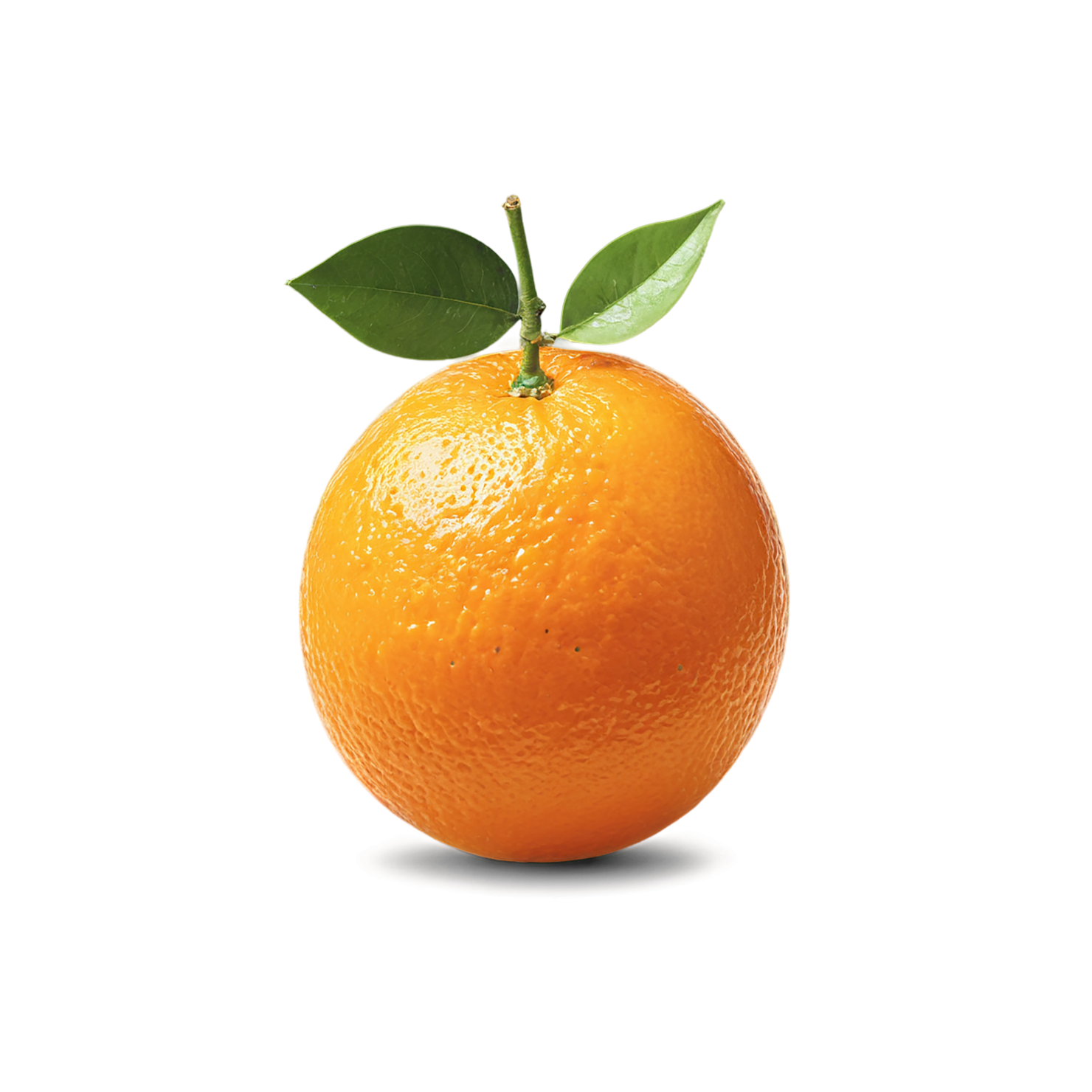 Orange fruit with leaf isolated on transparent background #1200