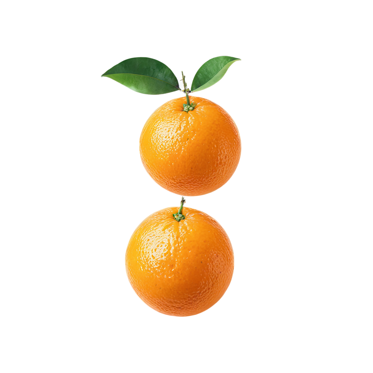 Orange fruit with leaf isolated on transparent background #1201