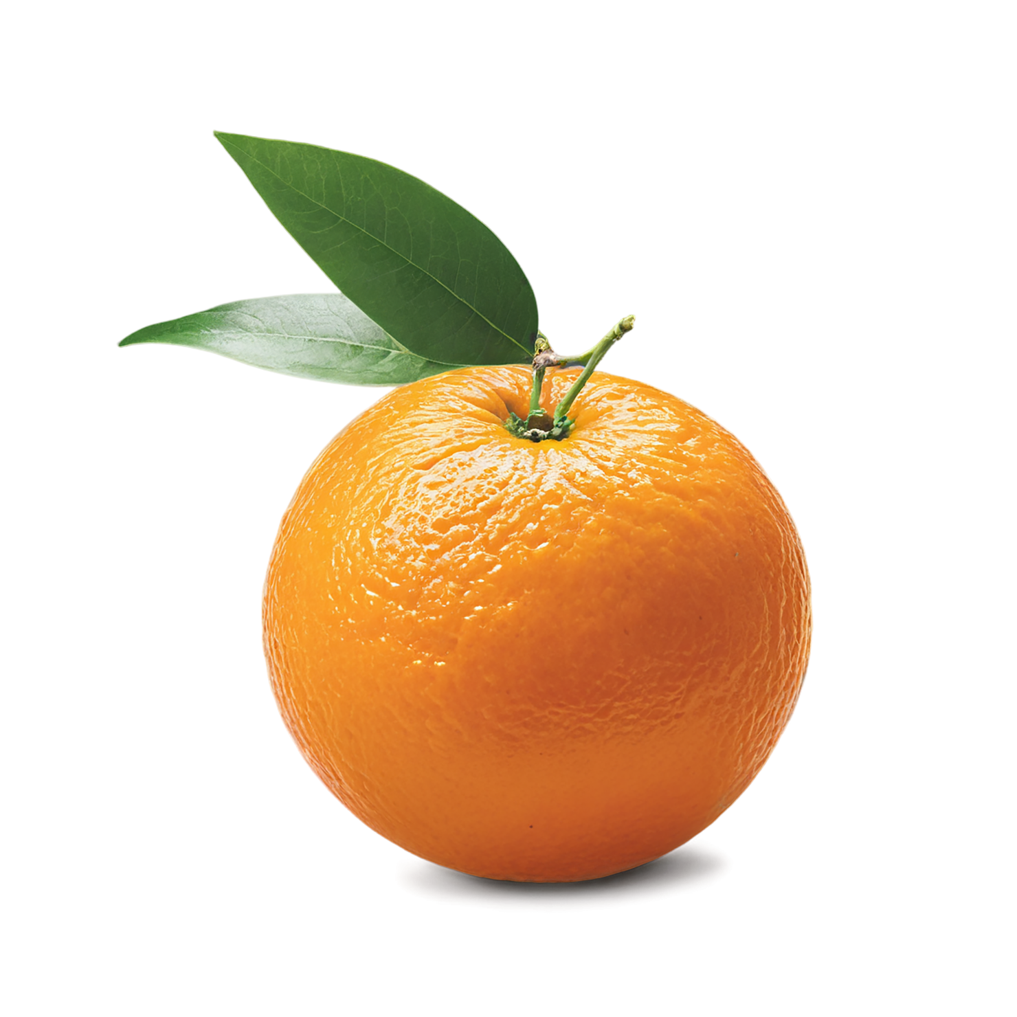Orange fruit with leaf isolated on transparent background #1202