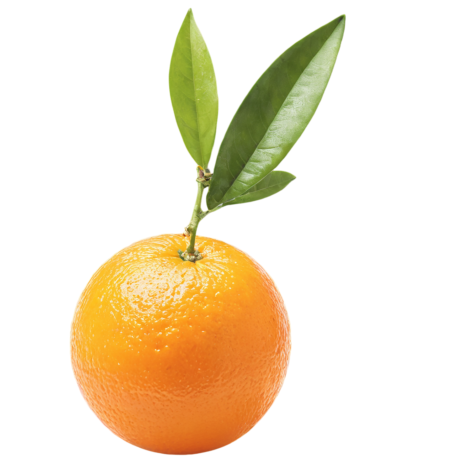 Orange fruit with leaf isolated on transparent background #1204