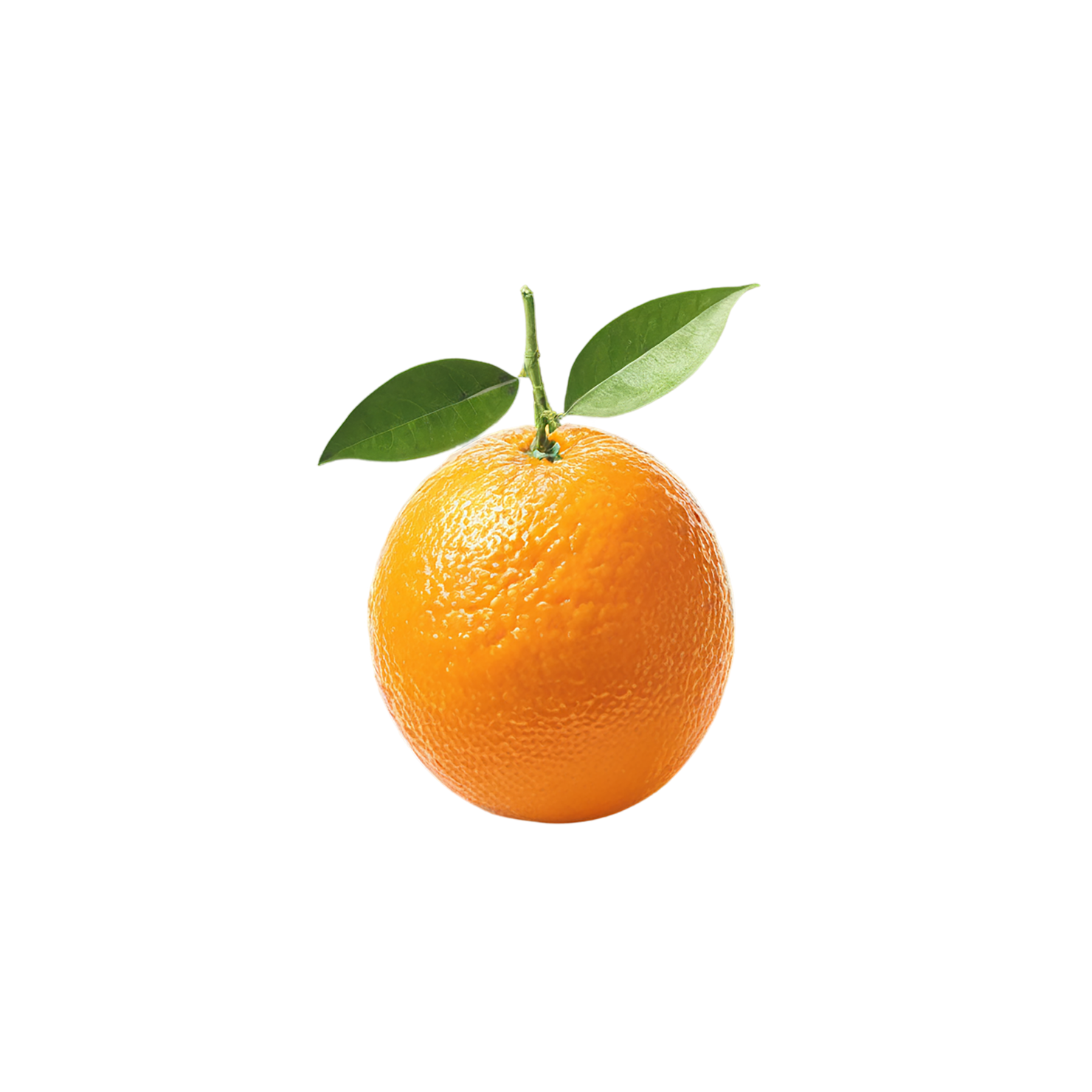 Orange fruit with leaf isolated on transparent background #1205