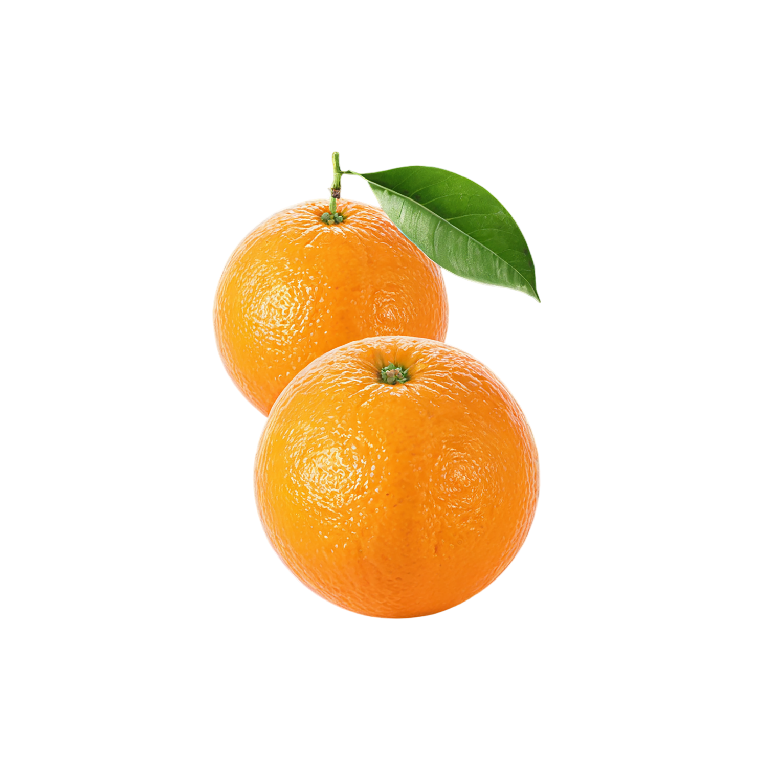 Orange fruit with leaf isolated on transparent background #1207