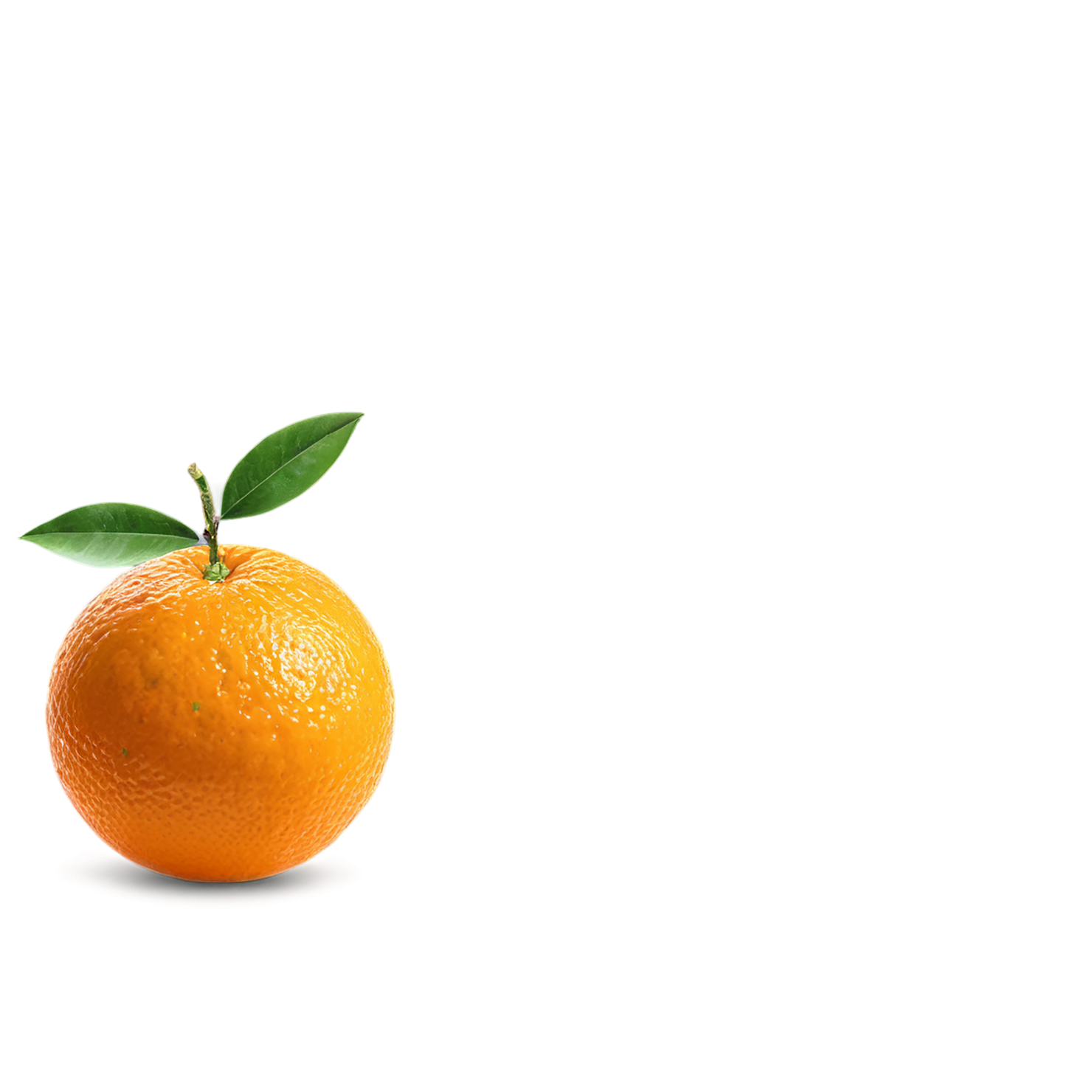 Orange fruit with leaf isolated on transparent background #1208