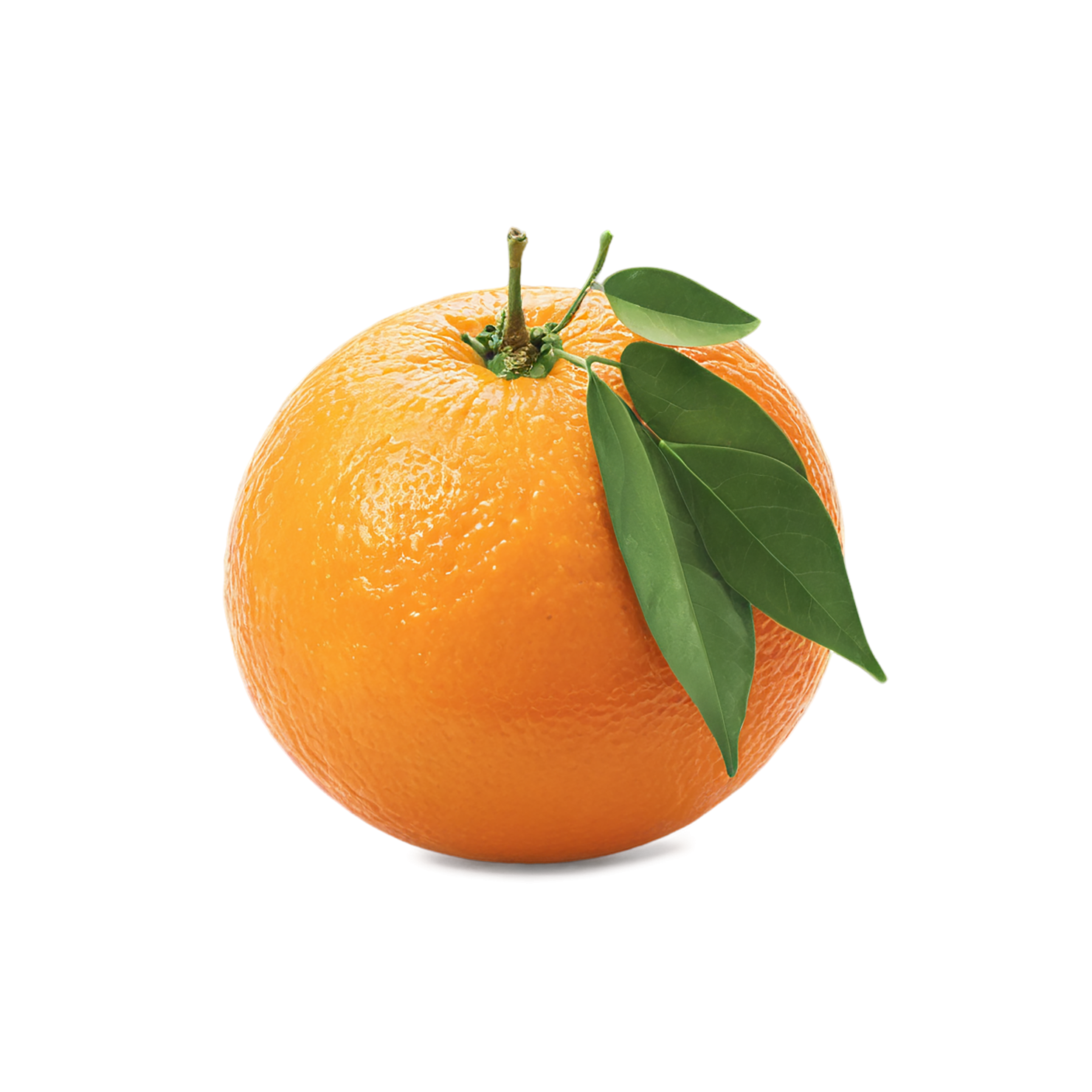 Orange fruit with leaf isolated on transparent background #1209