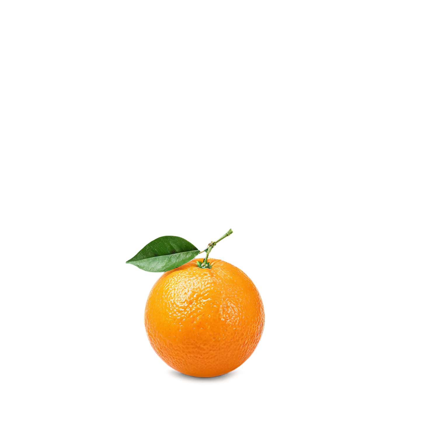 Orange fruit with leaf isolated on transparent background #1210
