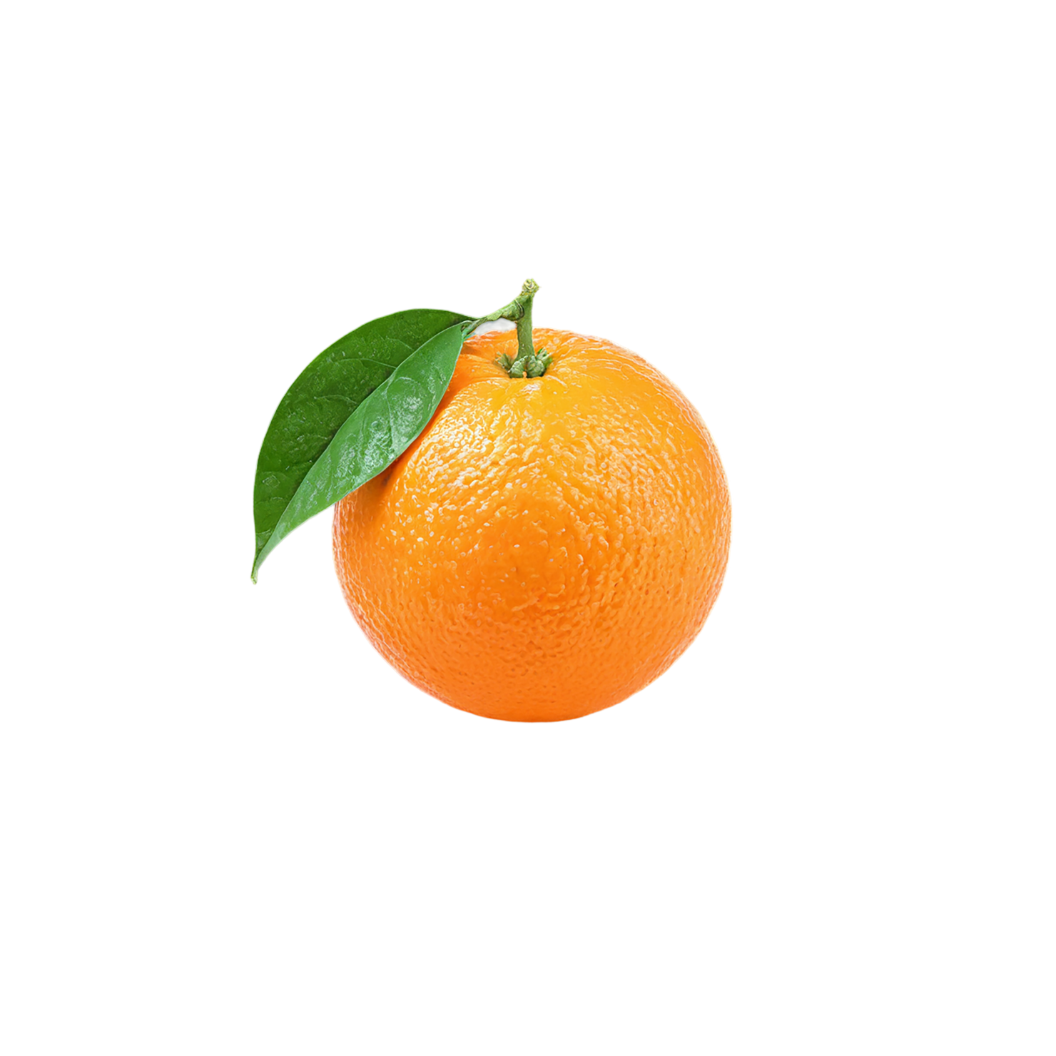 Orange fruit with leaf isolated on transparent background #1212