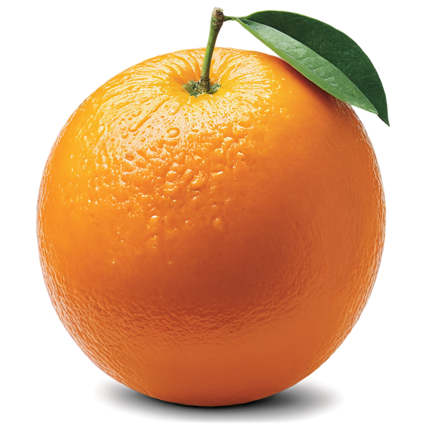 Orange fruit with leaf isolated on transparent background #1221