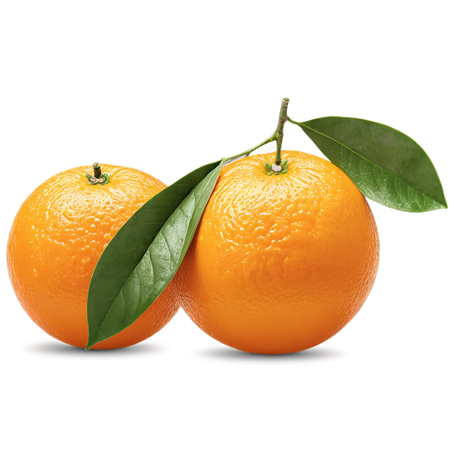 Orange fruit with leaf isolated on transparent background #1225