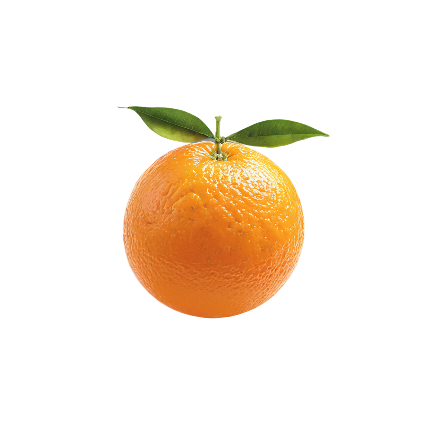 Orange fruit with leaf isolated on transparent background #1235