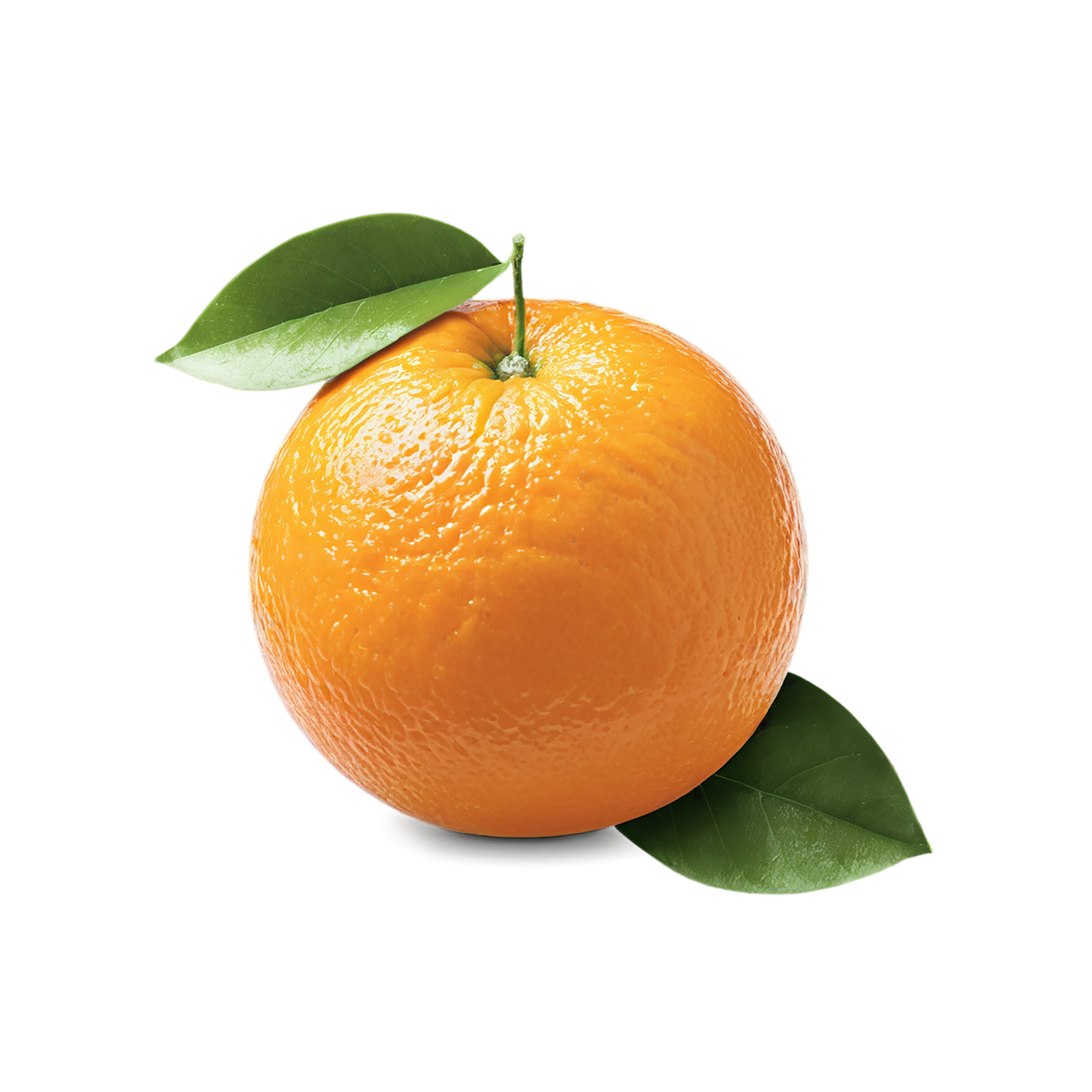 Orange fruit with leaf isolated on transparent background #1236