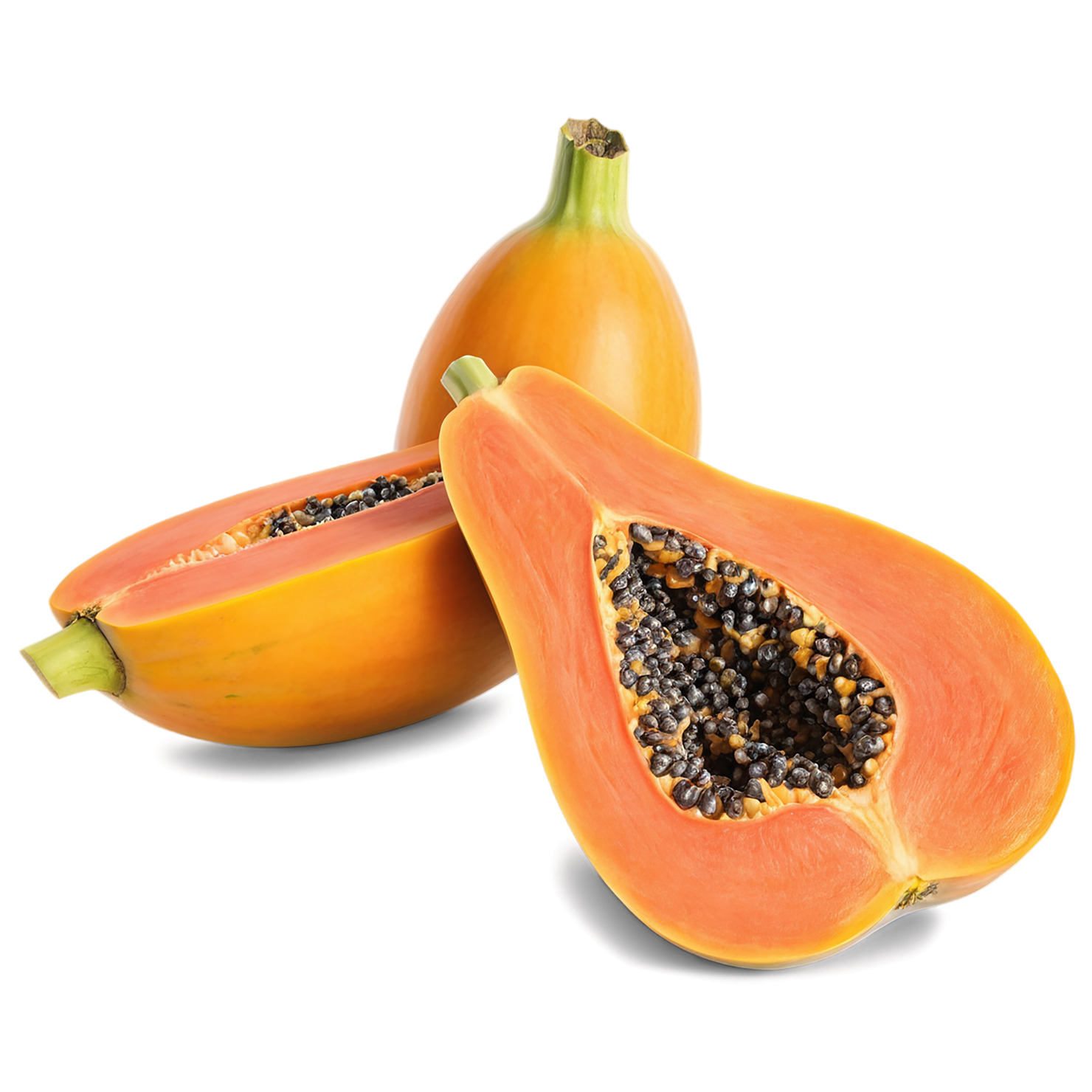 Papaya fruit isolated on transparent background #1282