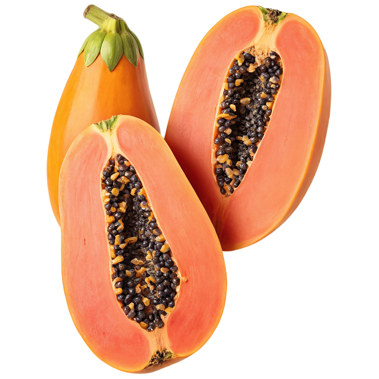 Papaya fruit isolated on transparent background #1290