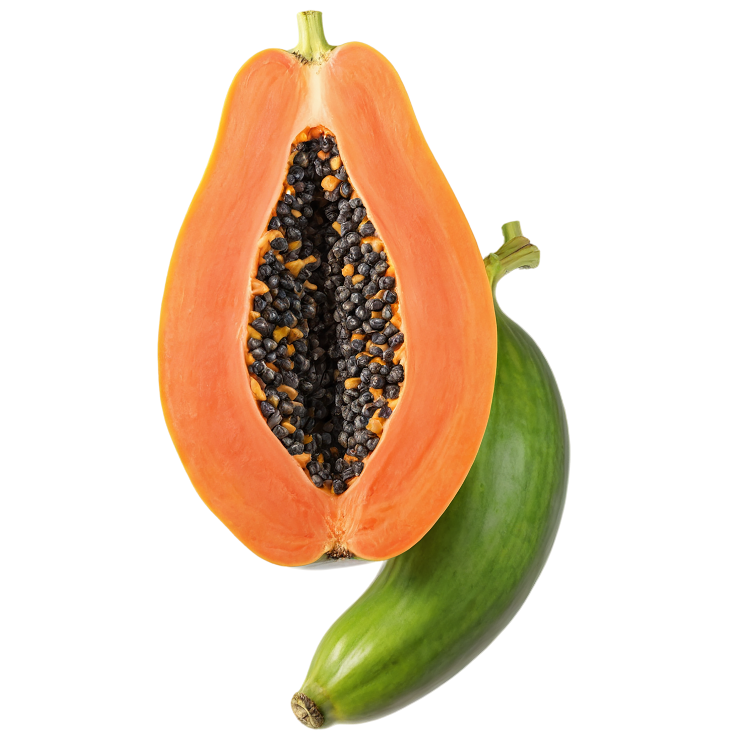 Papaya fruit isolated on transparent background #1322