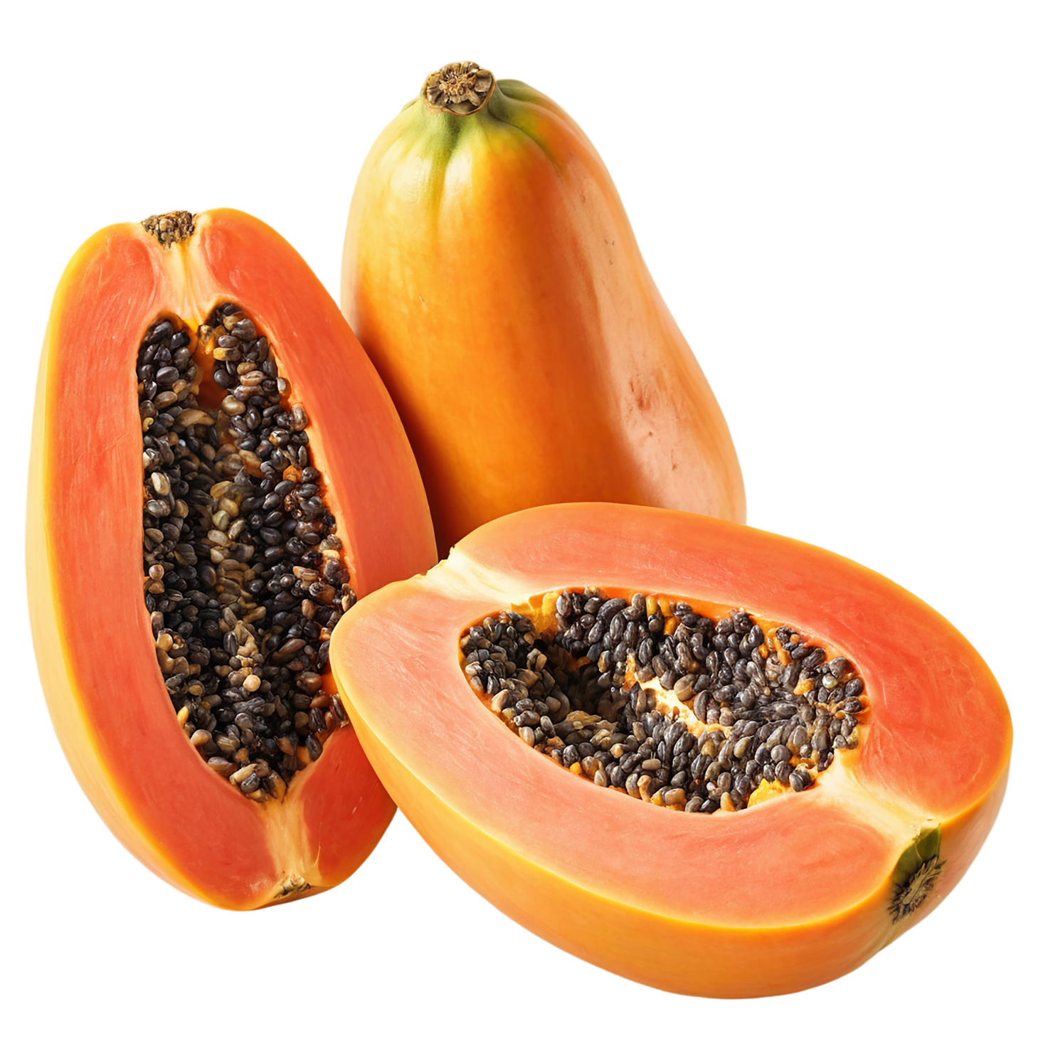 Papaya fruit isolated on transparent background #1341