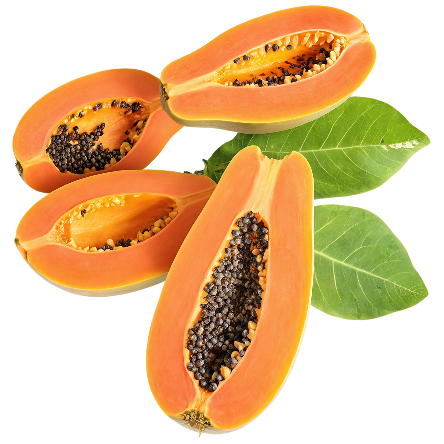 Papaya fruit isolated on transparent background #1365