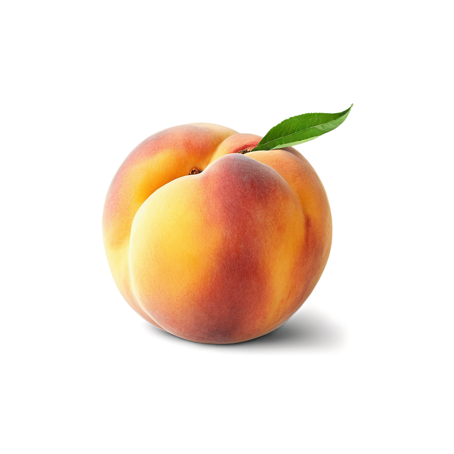 Peach fruit with leaf isolated on transparent background #1394