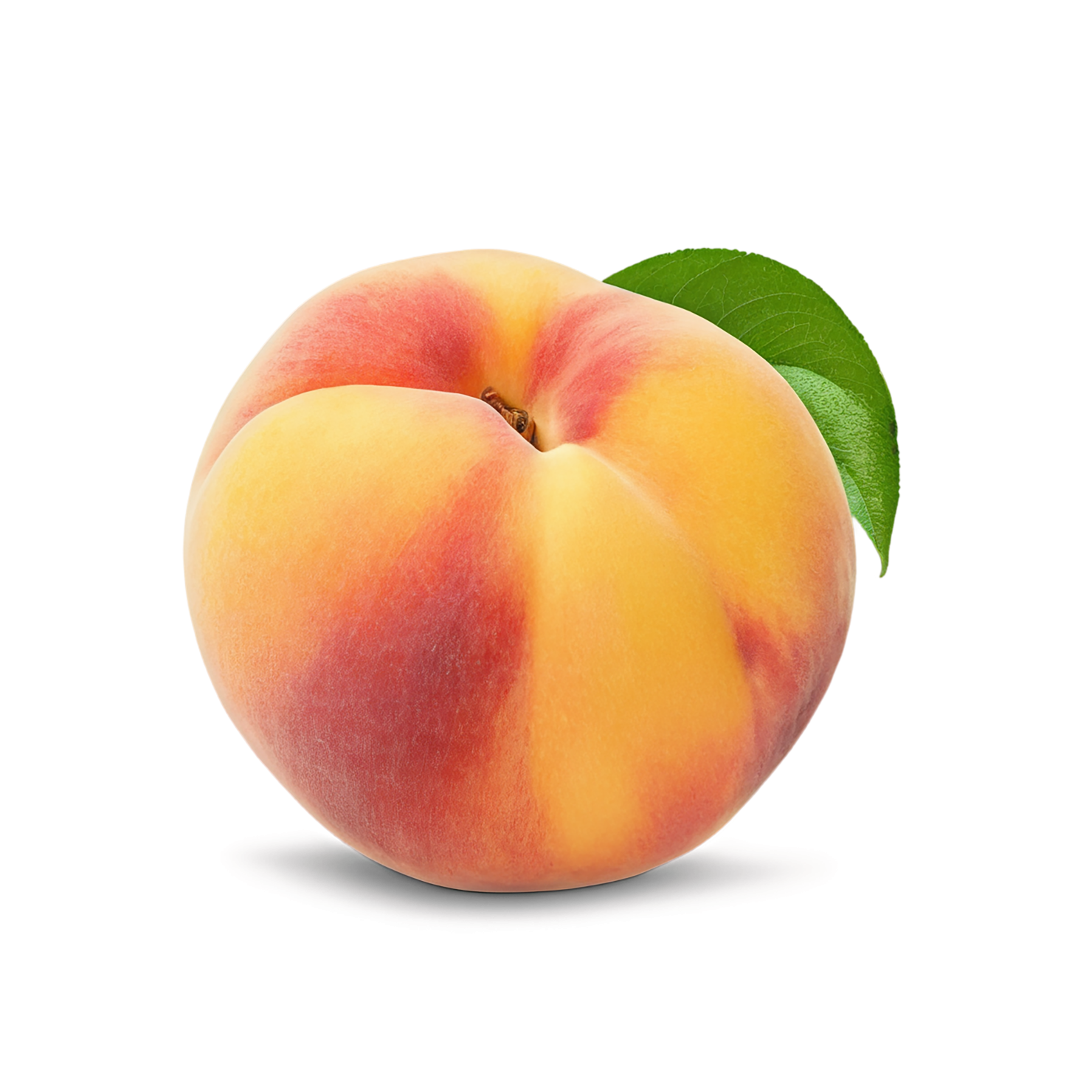 Peach fruit with leaf isolated on transparent background #1404