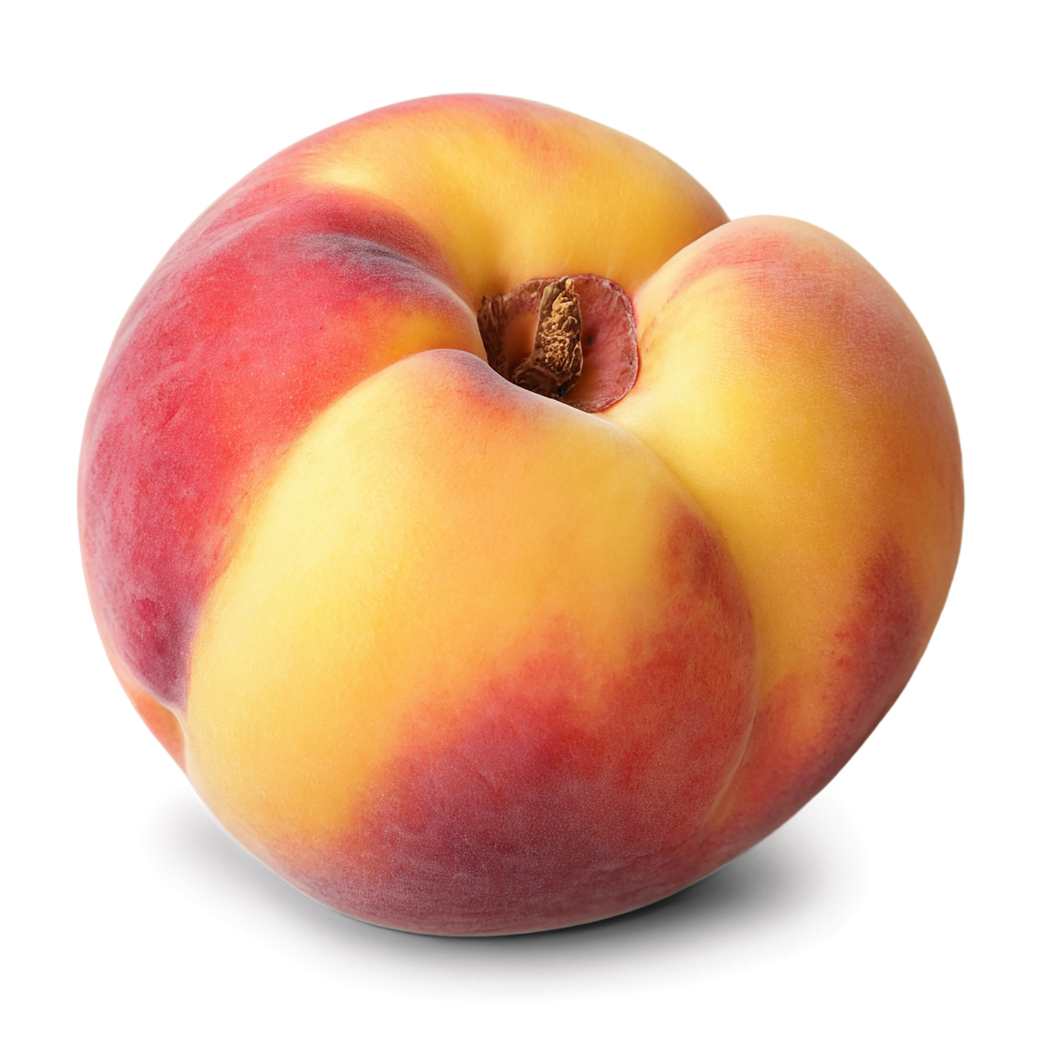 Peach fruit with leaf isolated on transparent background #1416