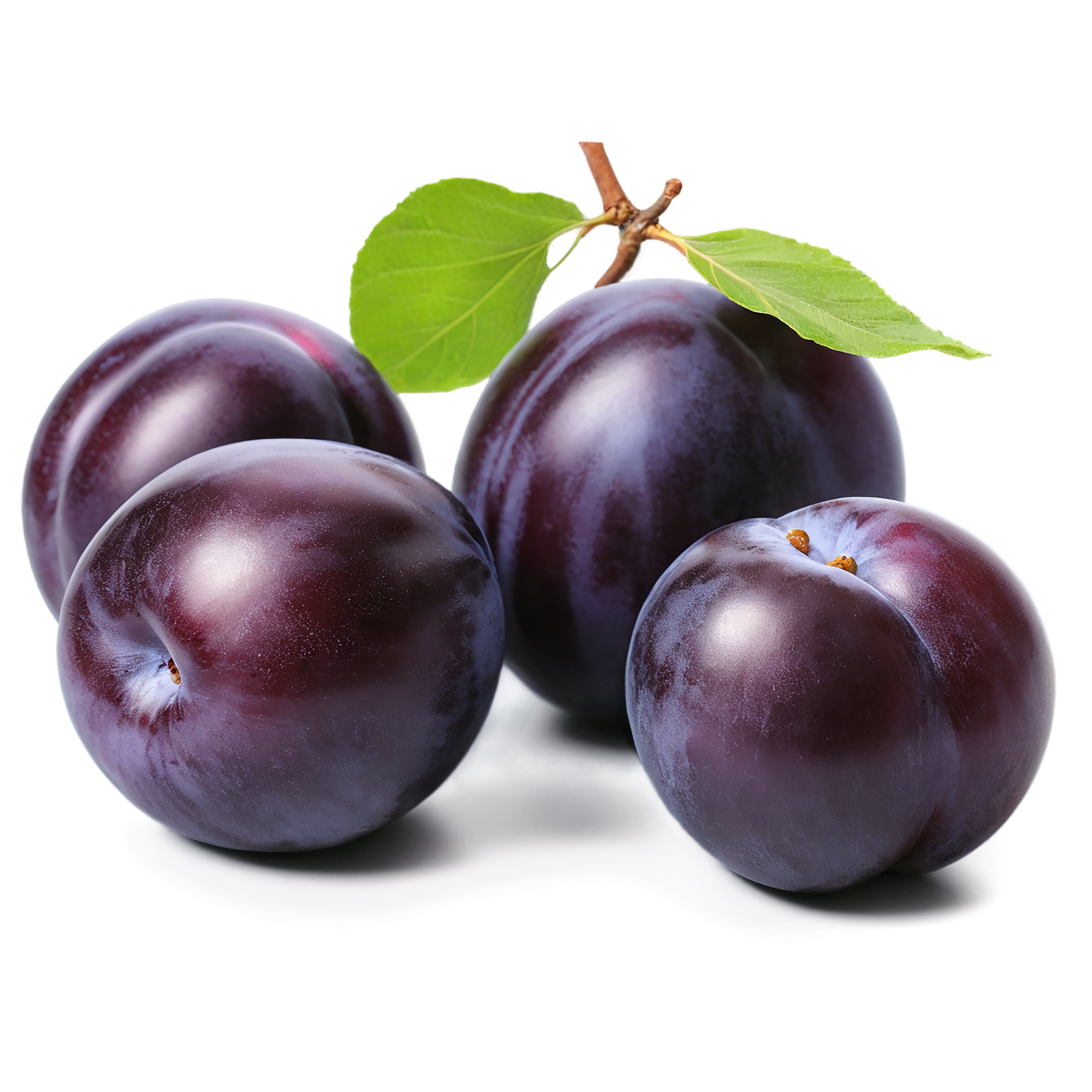 Plum fruit with leaf isolated on transparent background #1549