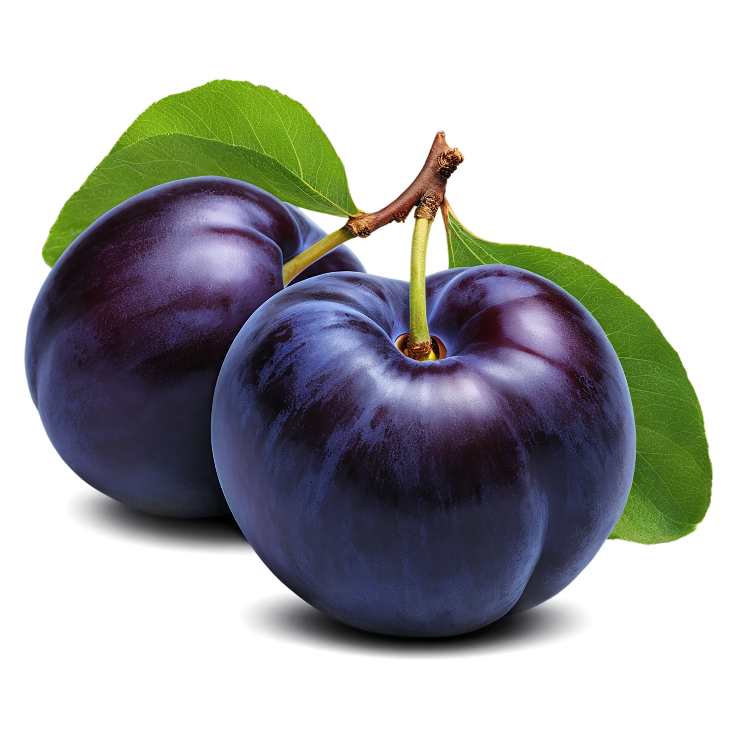Plum fruit with leaf isolated on transparent background #1555