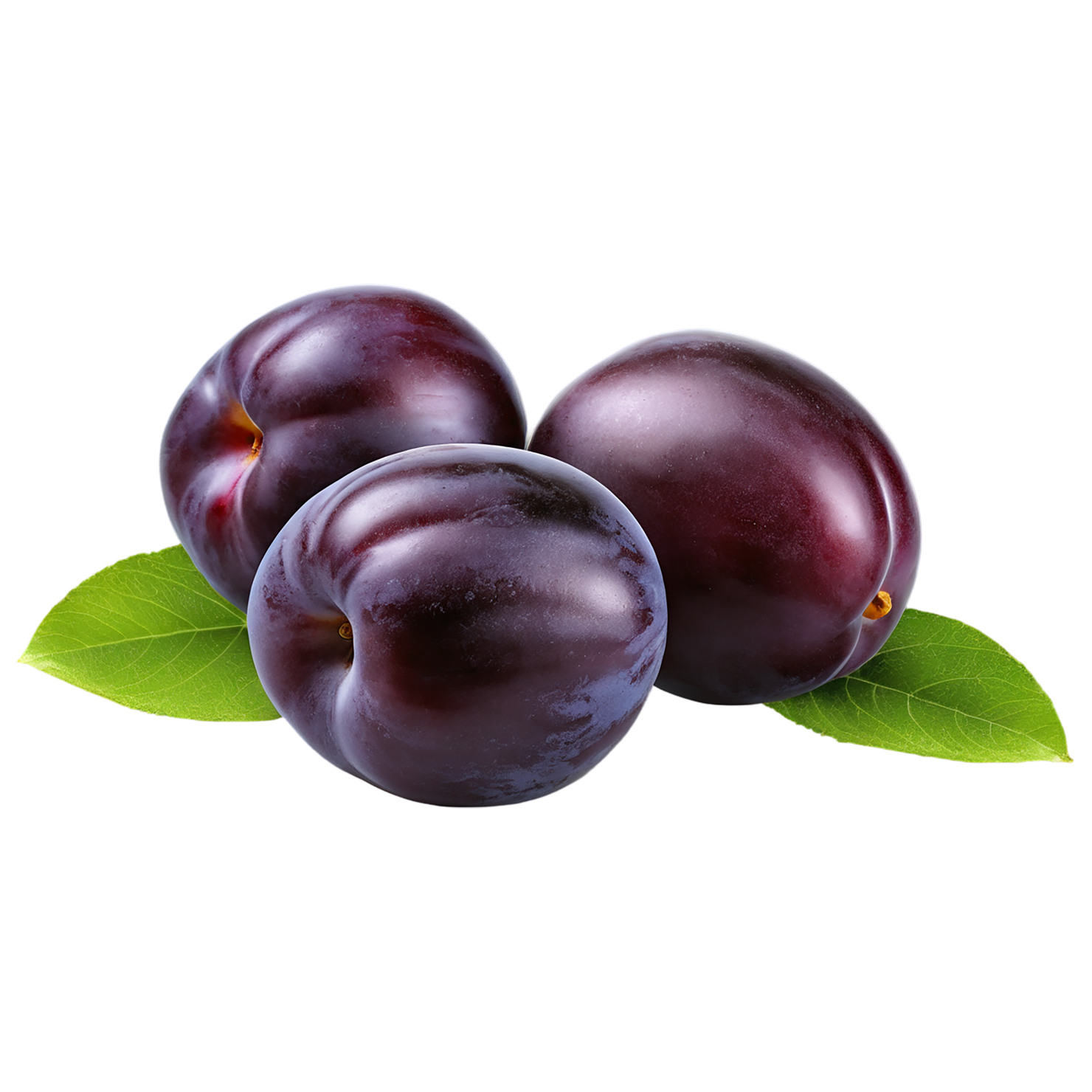 Plum fruit with leaf isolated on transparent background #1560