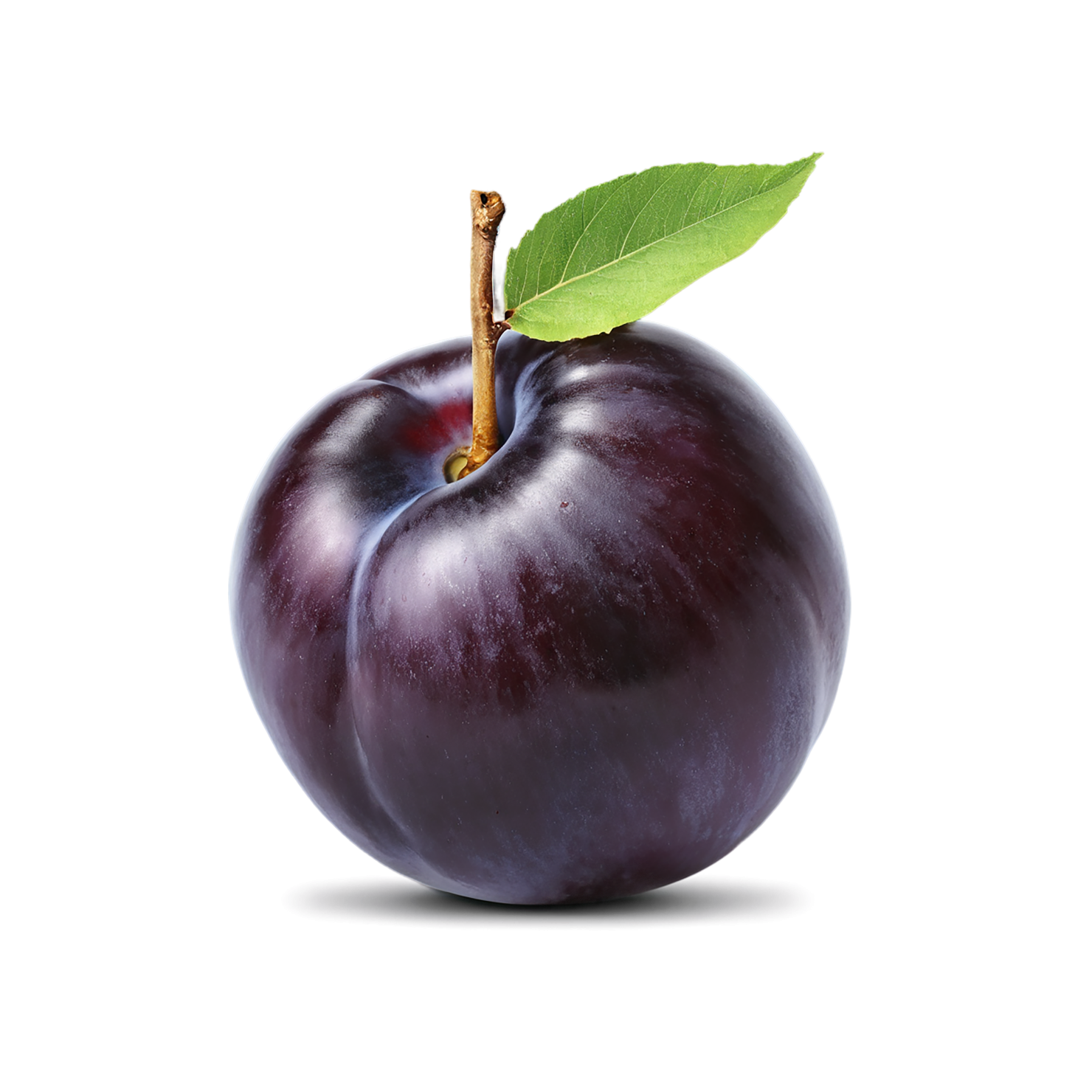 Plum fruit with leaf isolated on transparent background #1565