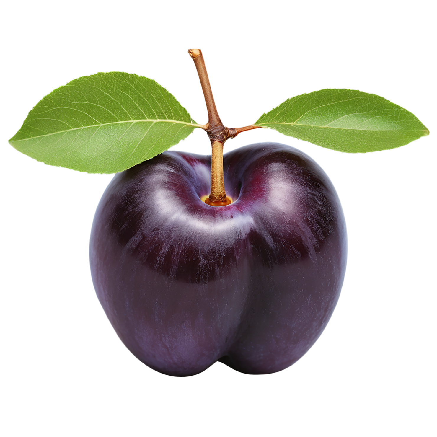 Plum fruit with leaf isolated on transparent background #1567