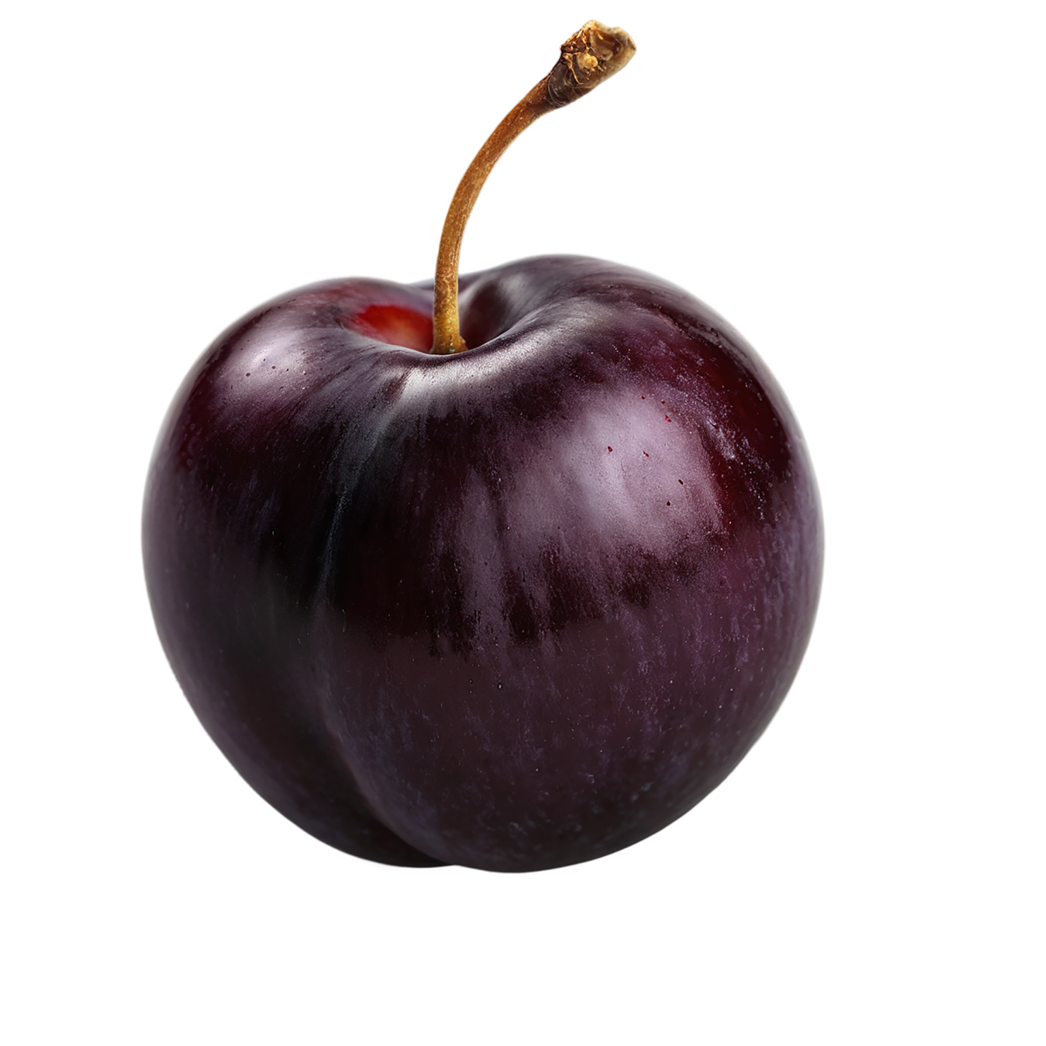 Plum fruit with leaf isolated on transparent background #1573