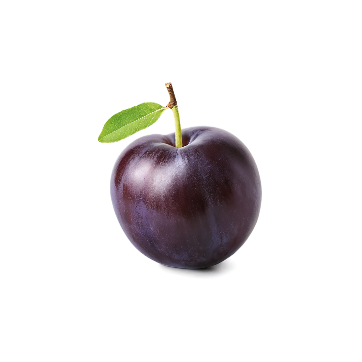 Plum fruit with leaf isolated on transparent background #1584