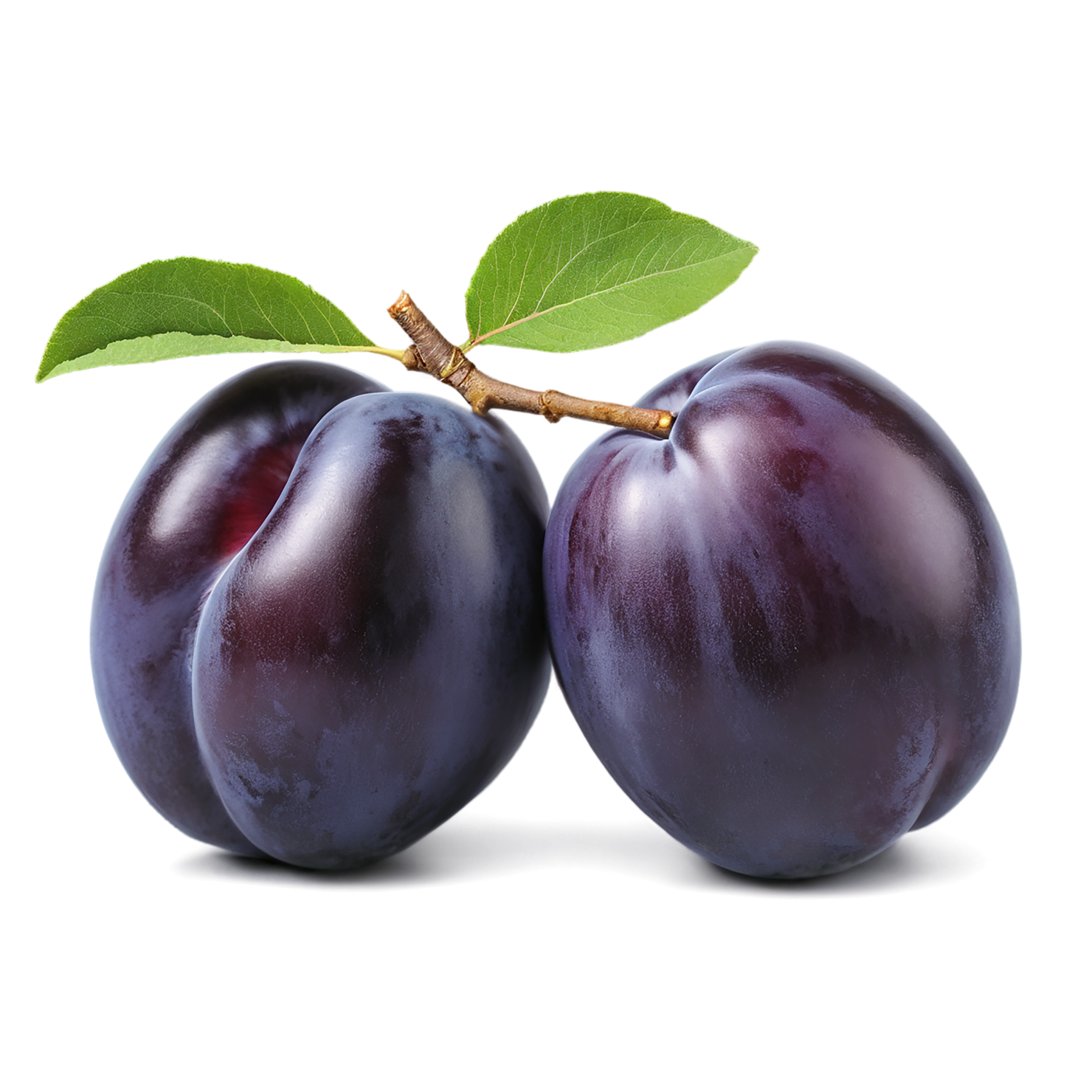 Plum fruit with leaf isolated on transparent background #1590